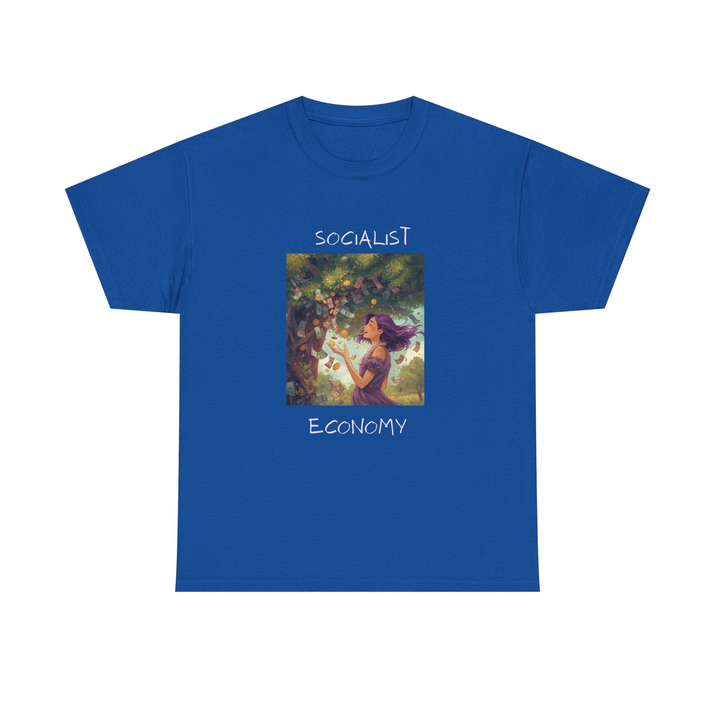 Socialist Economy Graphic Tee — Retro Fairy Illustration Political T‑Shirt