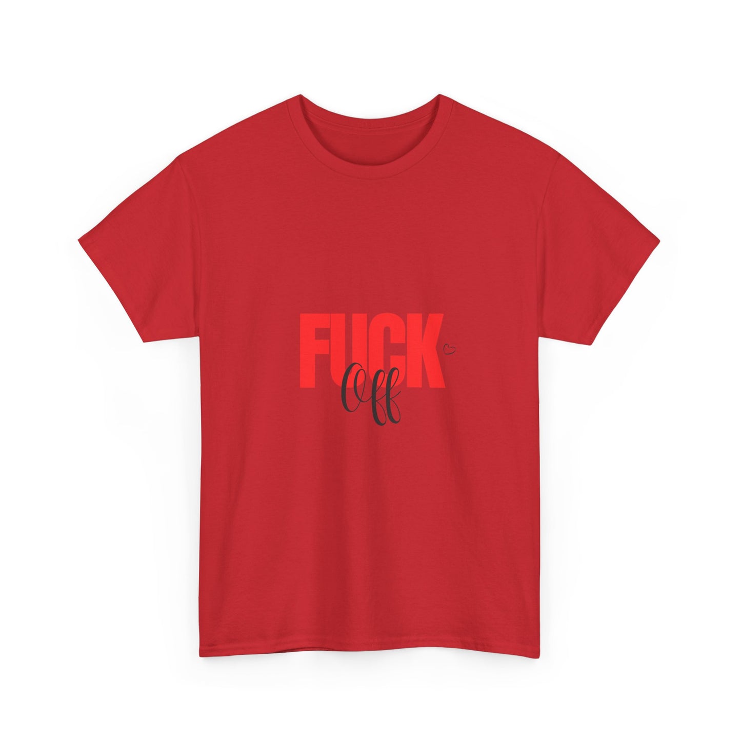 Graphic Tee — Bold 'FUCK' Red Block Letter Tee with Script Accent