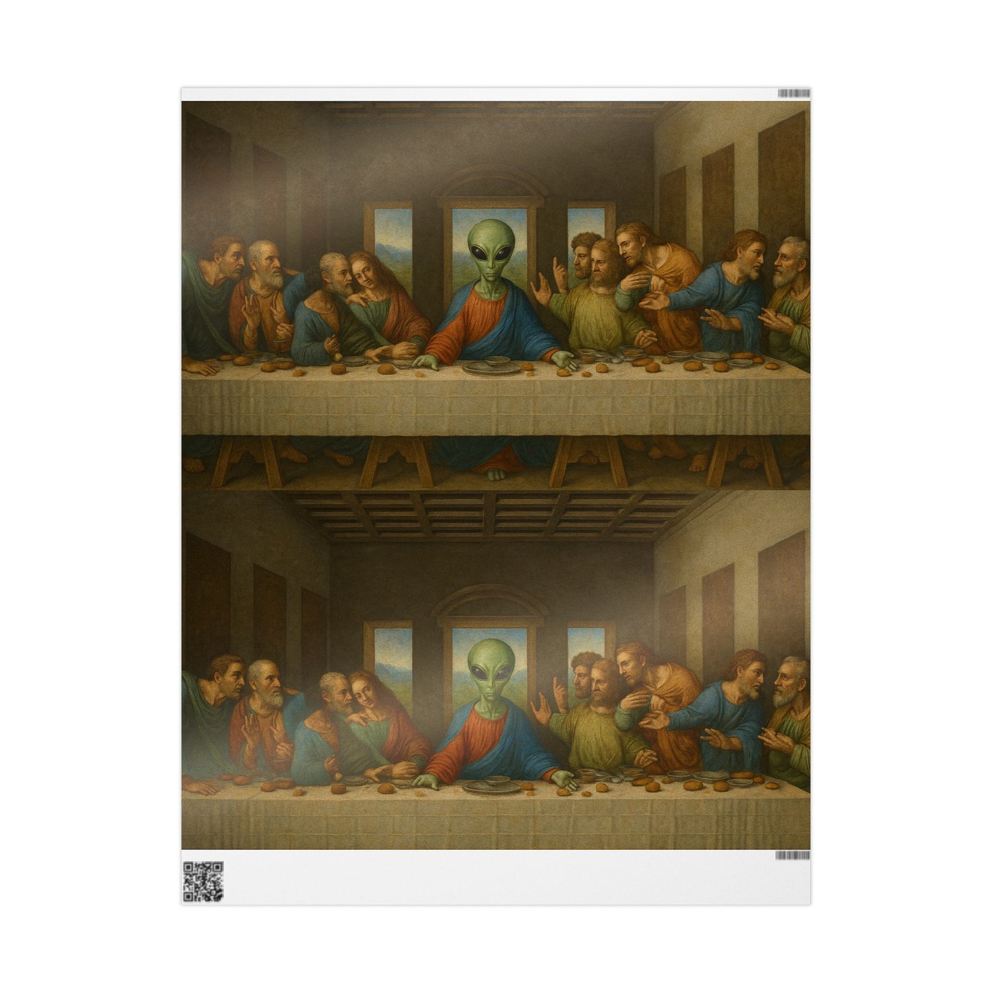 Renaissance Portraits Wrapping Paper Roll — Vintage Oil Painting Gift Wrap