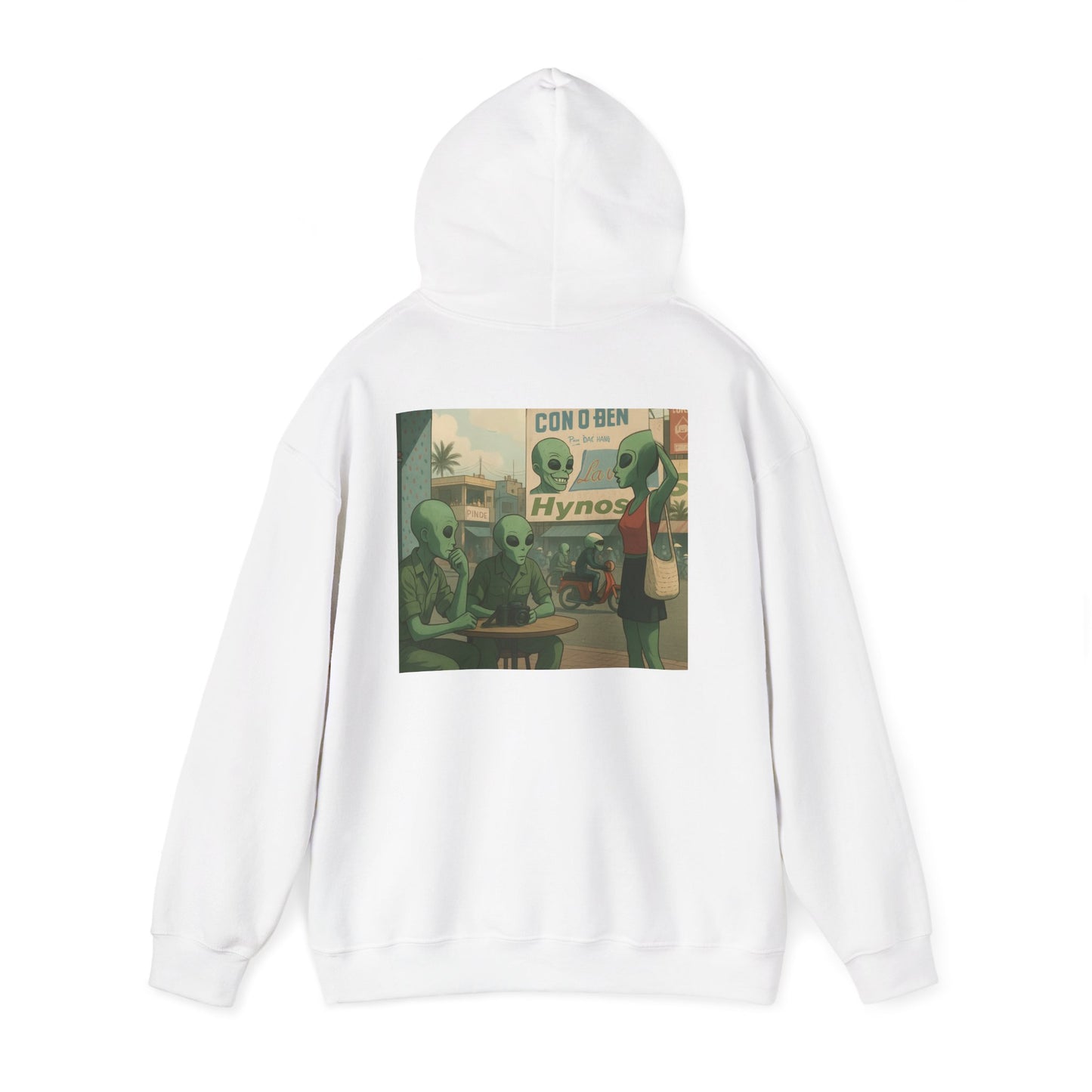 Alien Full Metal Jacket Hoodie – Retro Cartoon Extraterrestrial Scene Sweatshirt