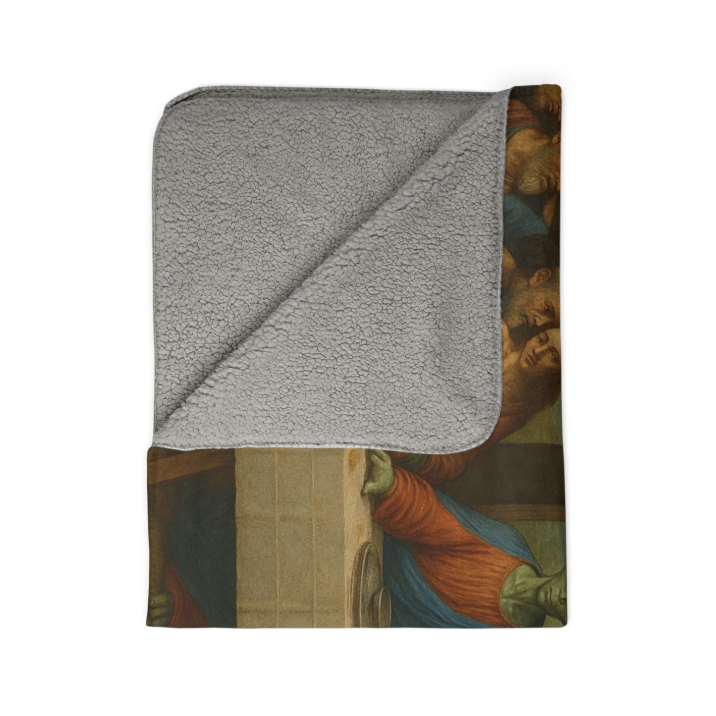 Alien Last Supper Fleece Sherpa Blanket — Funny Retro Religious Parody Throw