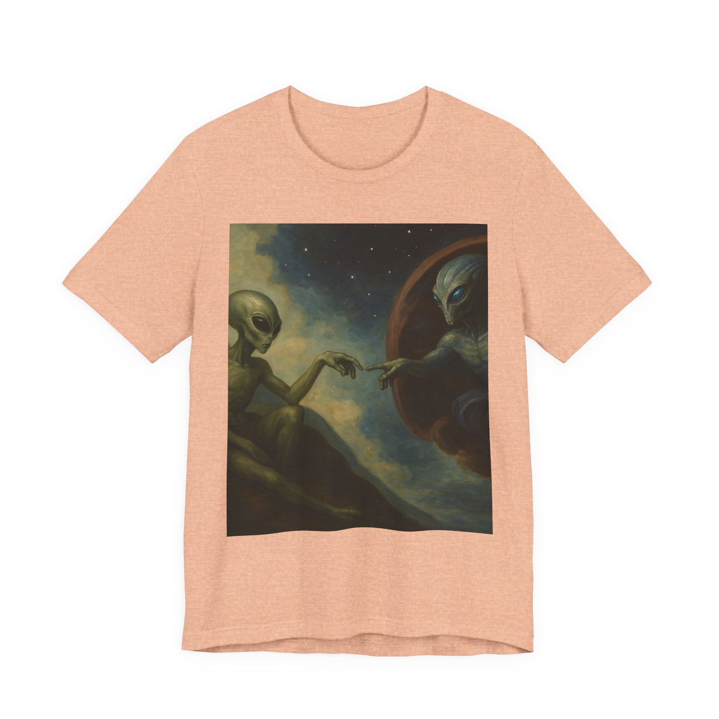 Alien Creation Tee — Cosmic Michelangelo Graphic T-Shirt