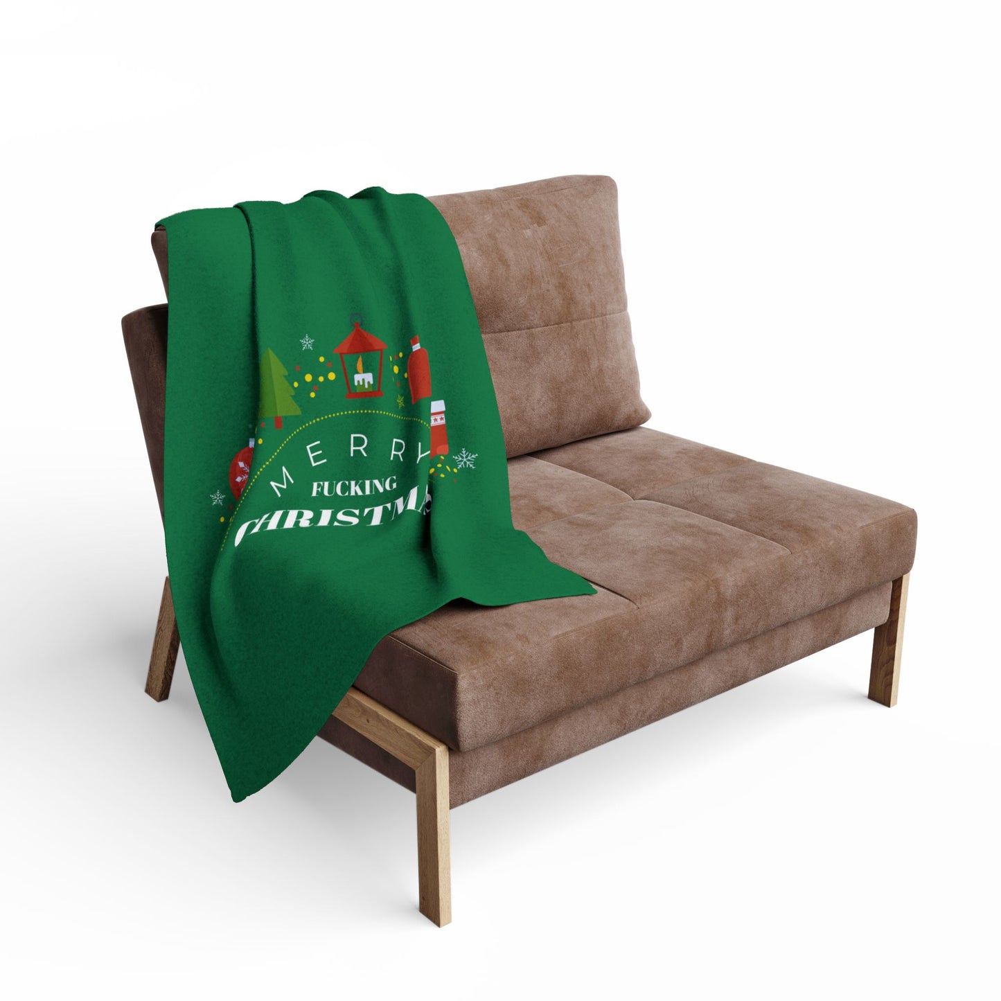 Christmas Fleece Blanket — "Merry F***ing Christmas" Holiday Throw