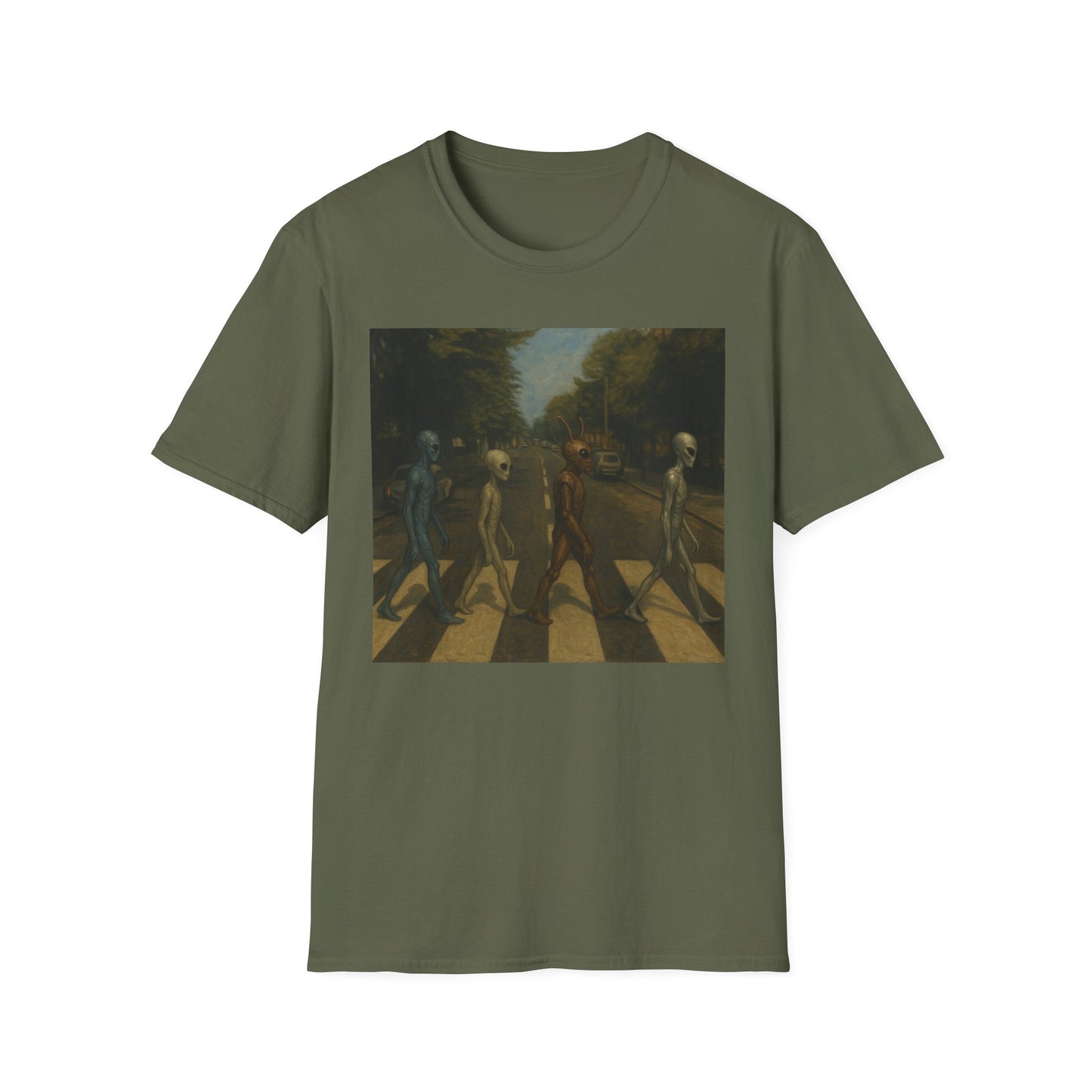 Alien Abbey Road T‑Shirt — Retro Beatles-Inspired Sci‑Fi Band Tee