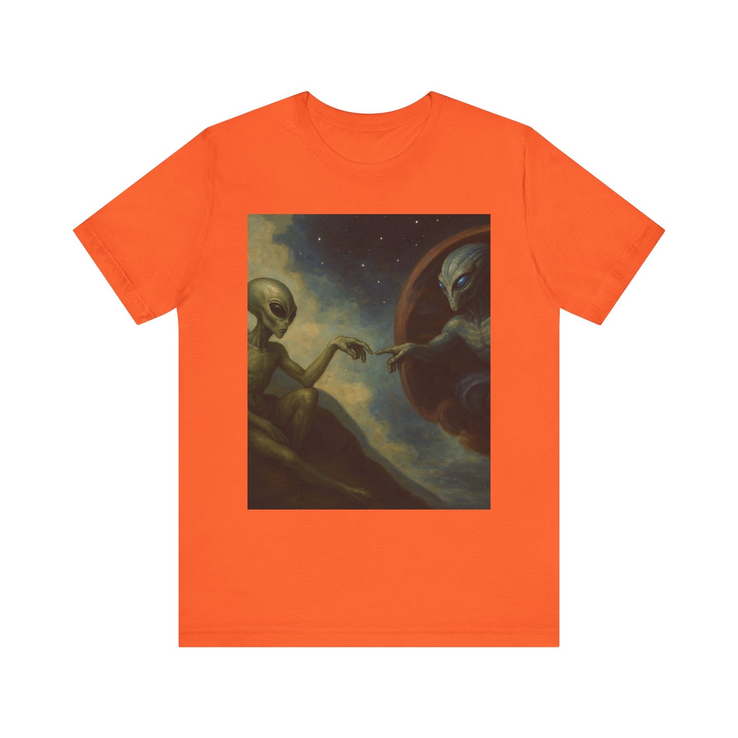 Alien Creation Tee — Cosmic Michelangelo Graphic T-Shirt