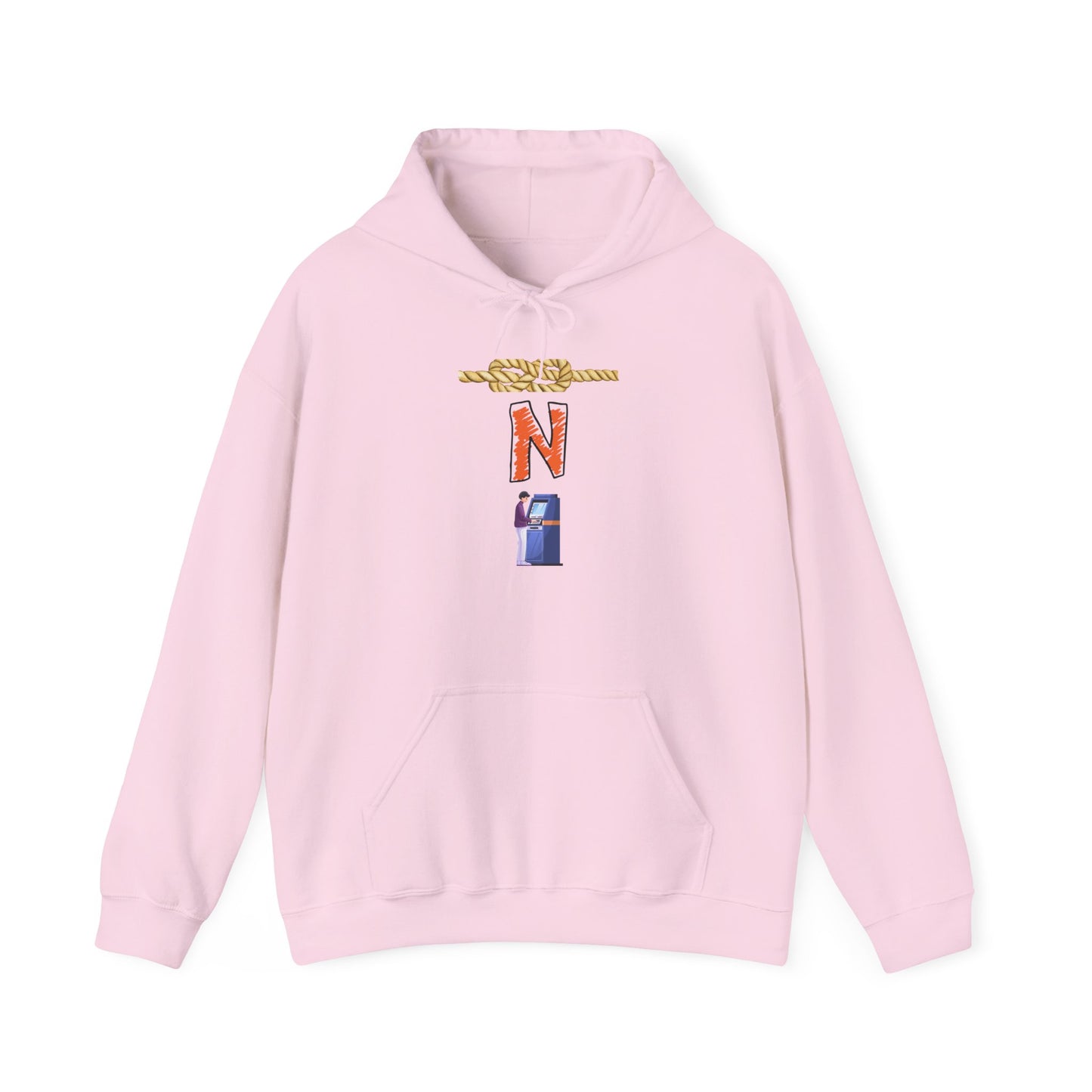 N-Initial Graphic Hoodie – Vintage Letter Patch Streetwear Sweatshirt