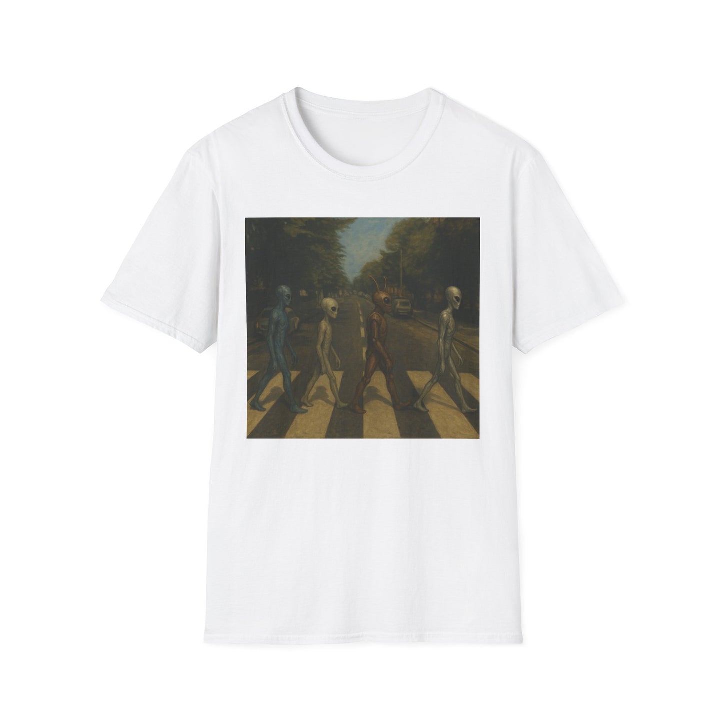 Alien Abbey Road T‑Shirt — Retro Beatles-Inspired Sci‑Fi Band Tee