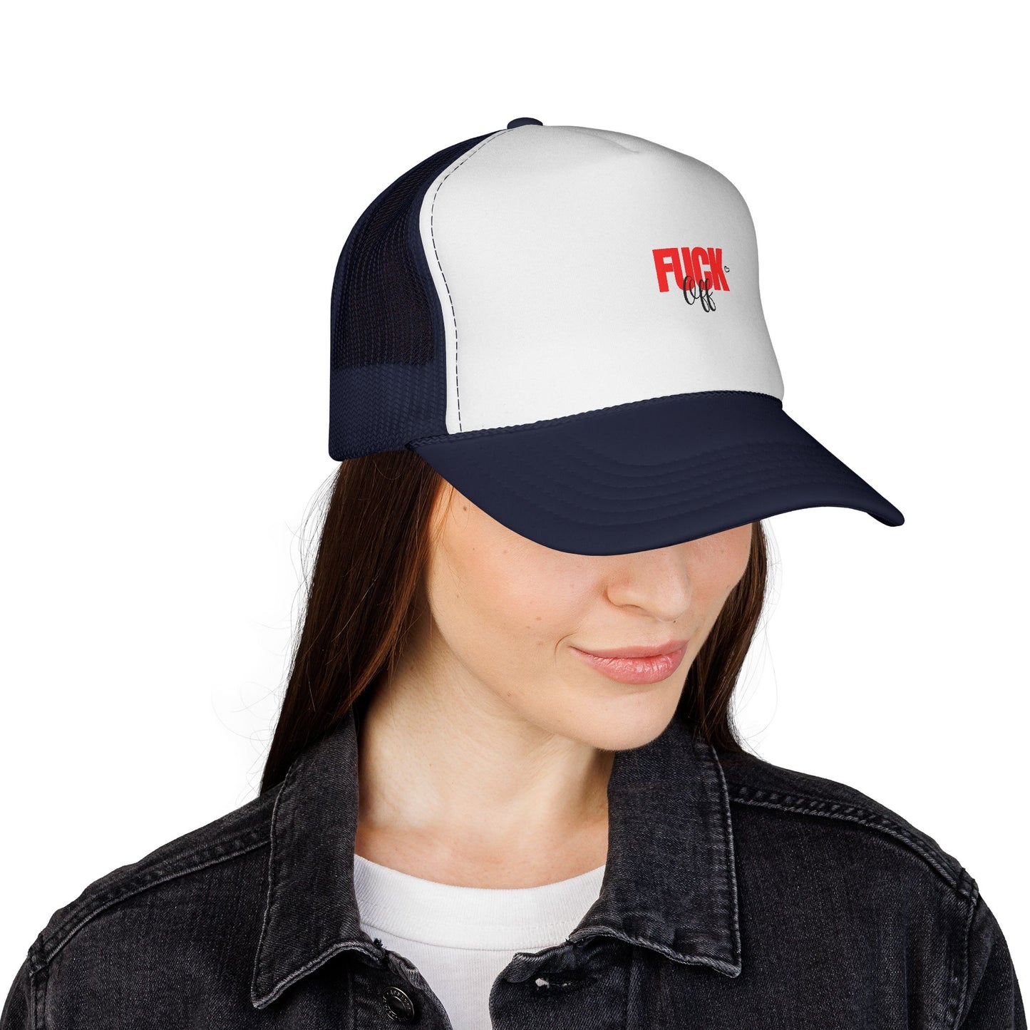 Trucker Cap — Distressed Red 'F***' Logo Mesh Hat