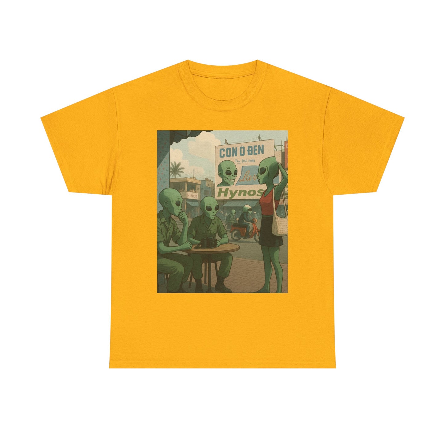 Alien FMJ Graphic Tee — "Con & Ben Hypnos" Retro Sci‑Fi T-Shirt