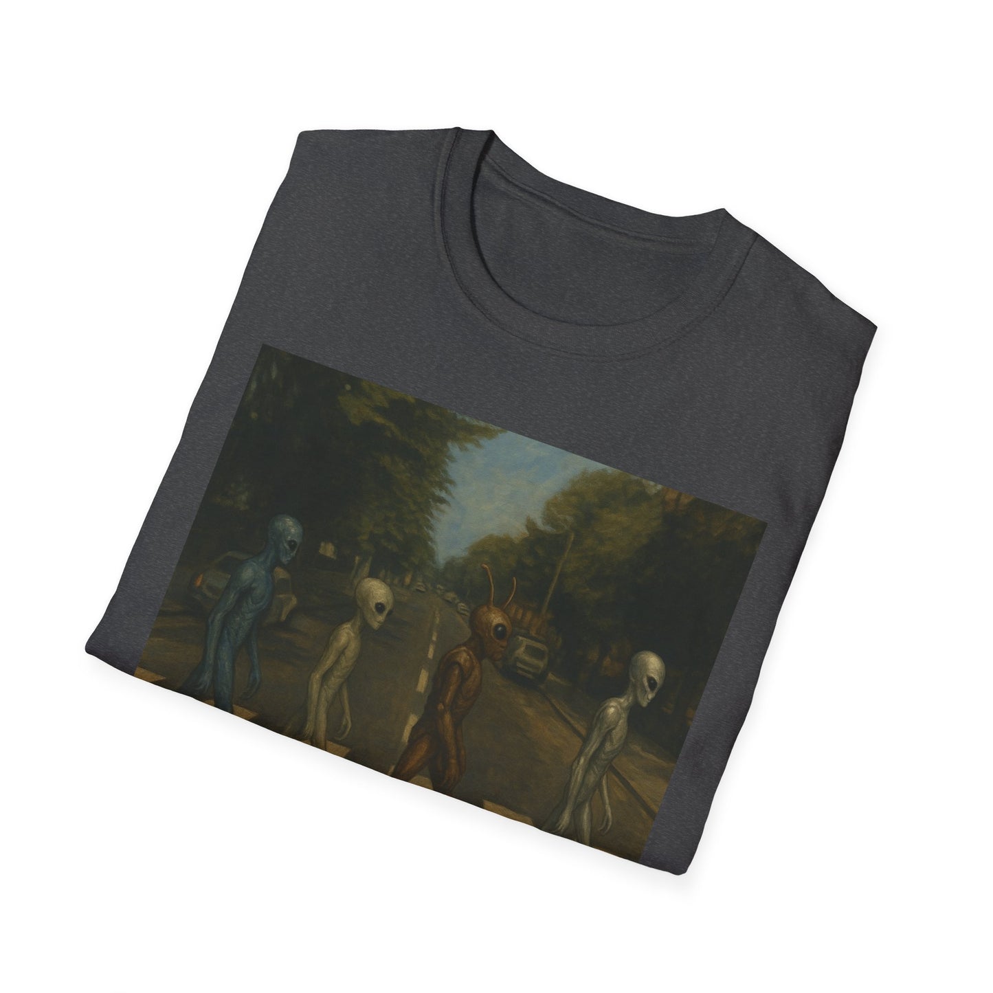 Alien Abbey Road T‑Shirt — Retro Beatles-Inspired Sci‑Fi Band Tee