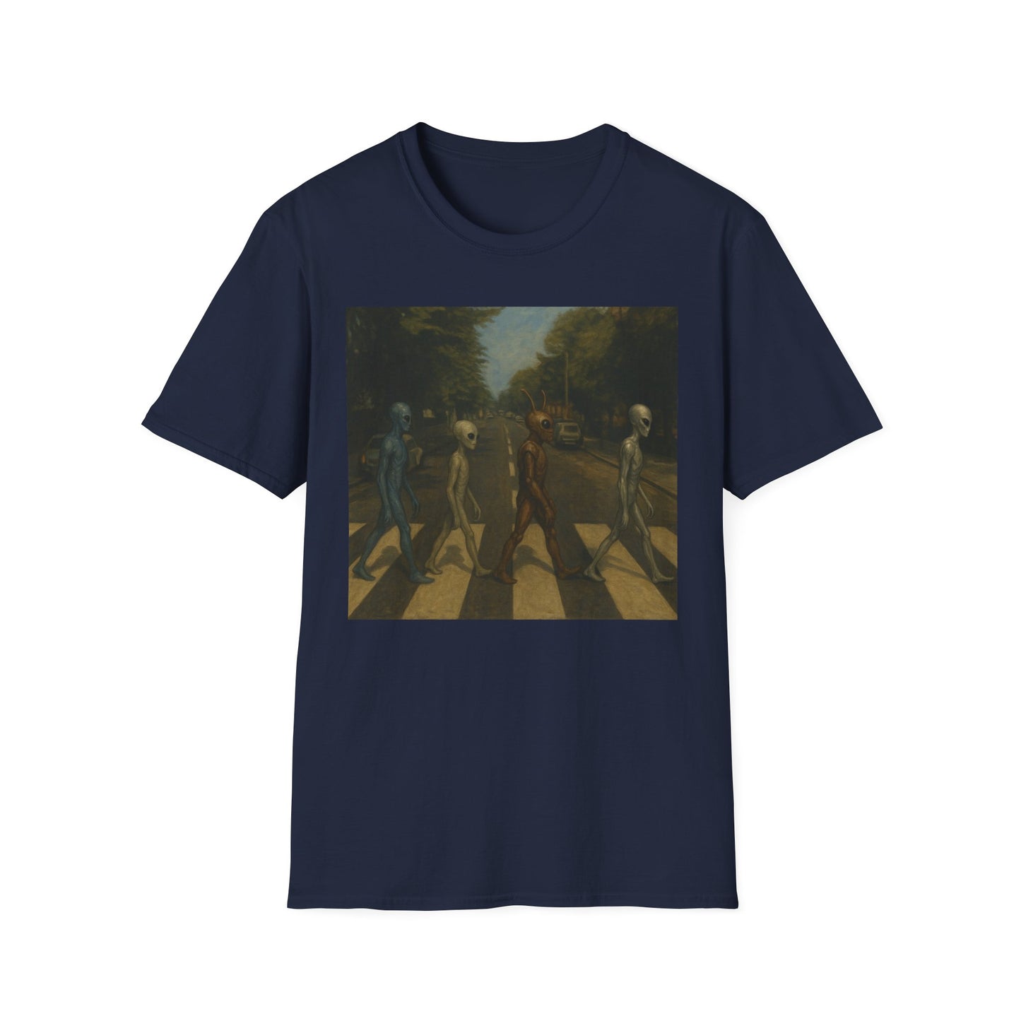 Alien Abbey Road T‑Shirt — Retro Beatles-Inspired Sci‑Fi Band Tee