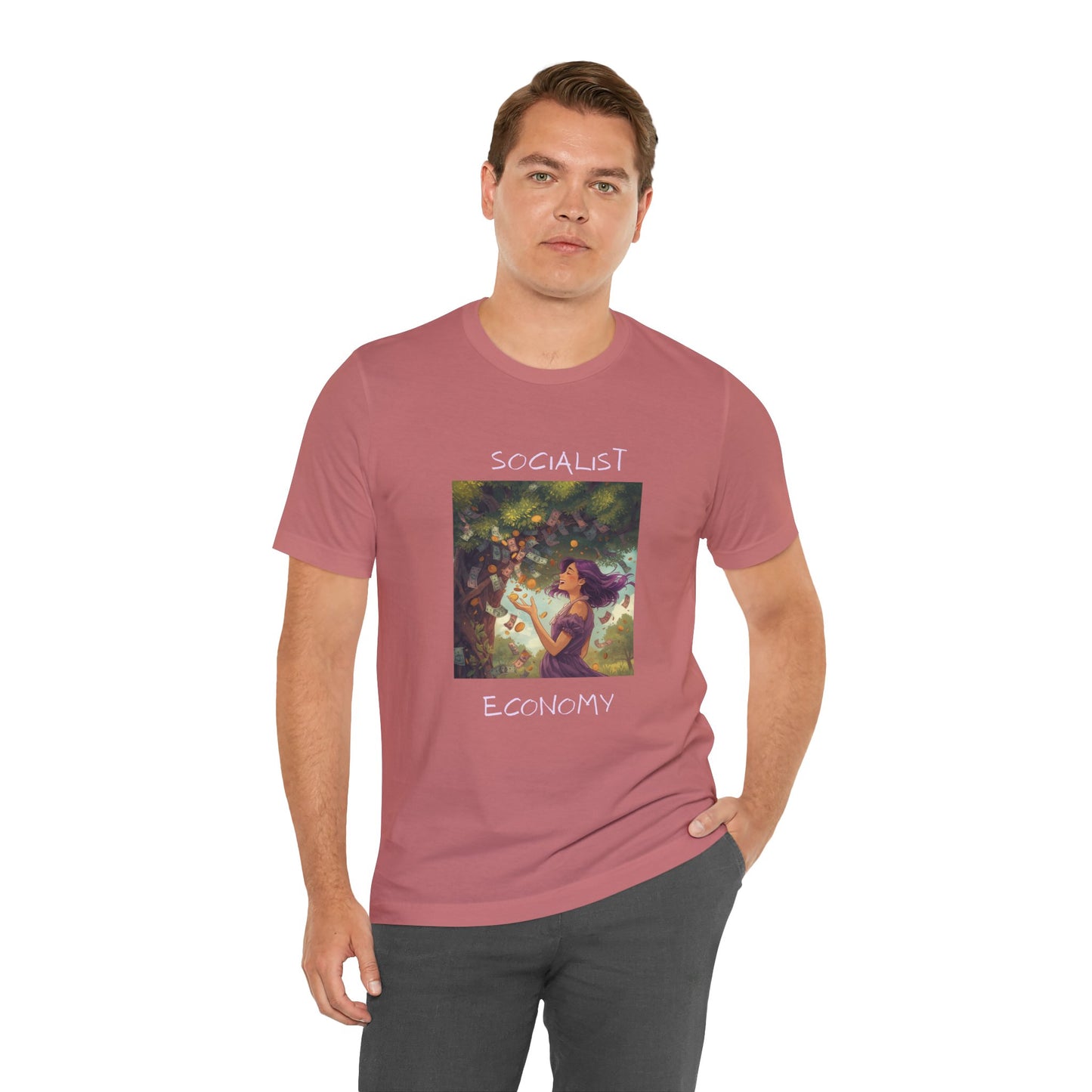 Socialist Economy Graphic Tee — Whimsical Nature Illustration T-Shirt