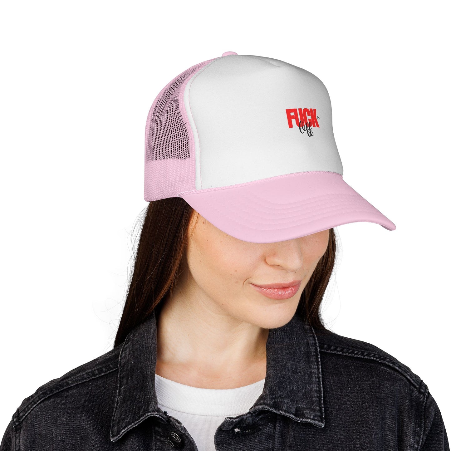 Trucker Cap — Distressed Red 'F***' Logo Mesh Hat