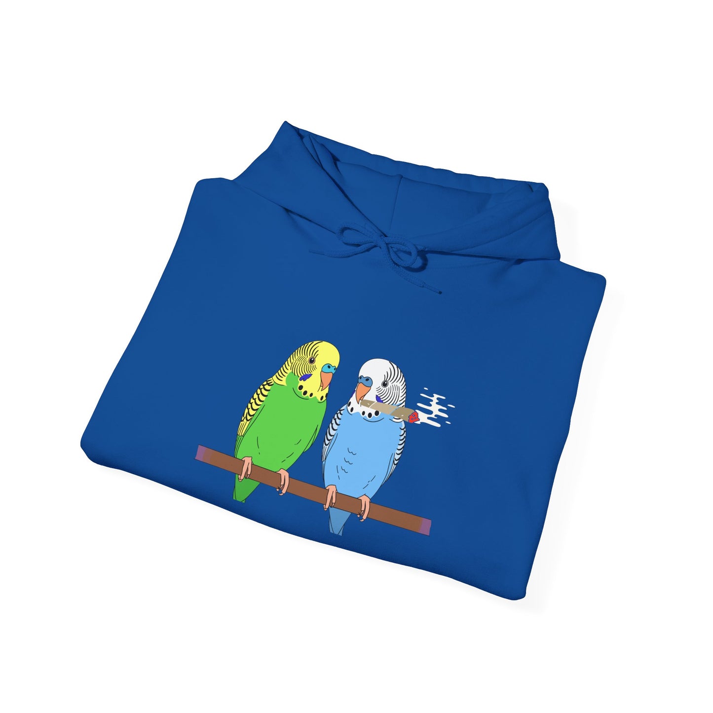 2 Birds 1 Stoned Hoodie – Cute Paired Budgerigar Bird Graphic Sweatshirt