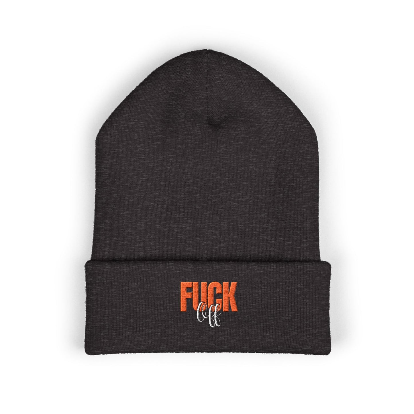 Embroidered 'Fury' Cuffed Beanie – Bold Yellow Knit Hat
