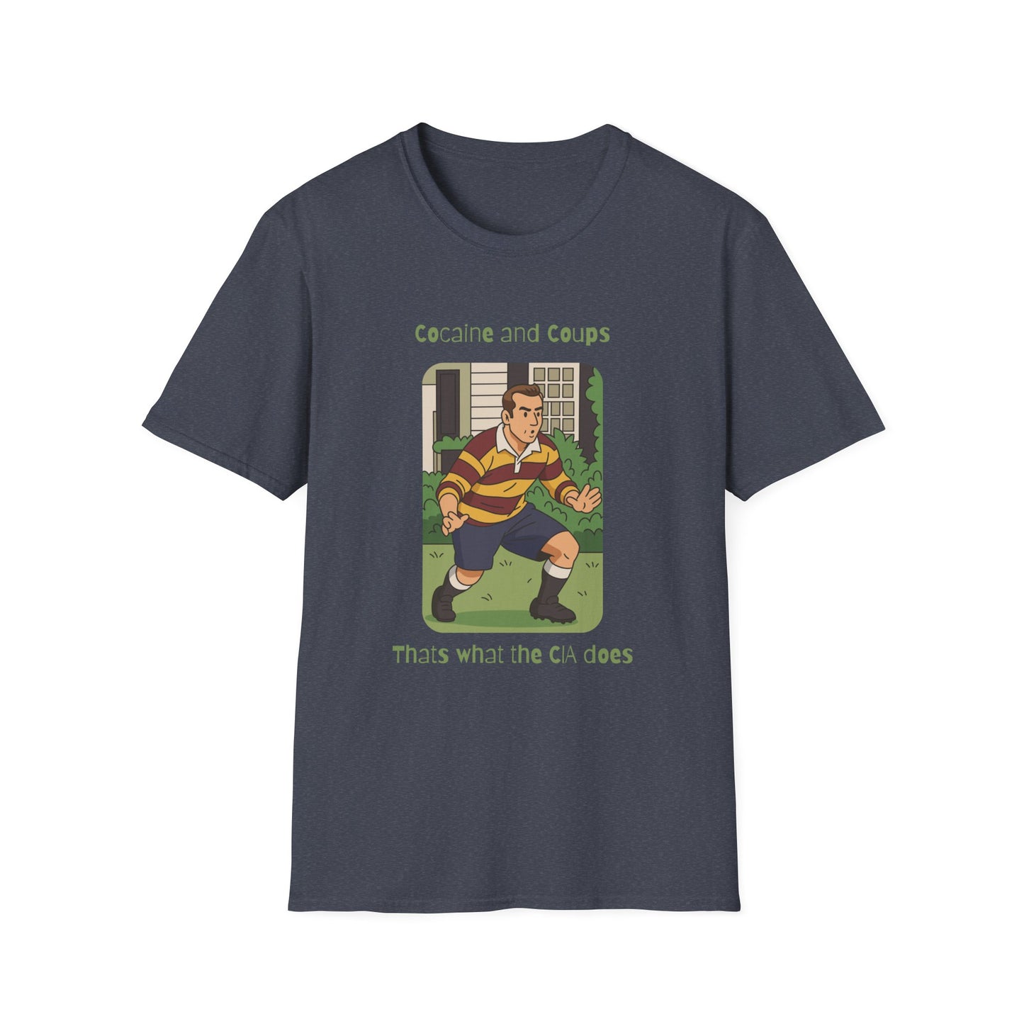 Rugby Player Illustration T-Shirt — 'Courage and Cupps' Vintage Sports Tee