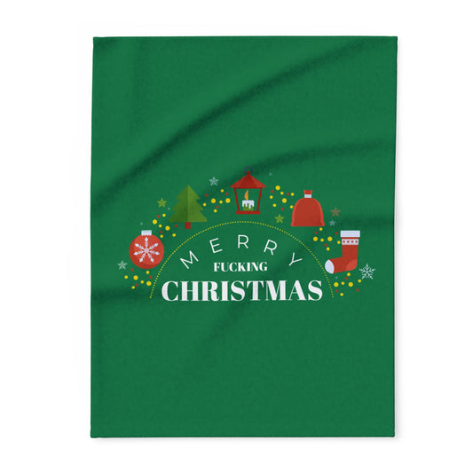 Christmas Fleece Blanket — "Merry F***ing Christmas" Holiday Throw