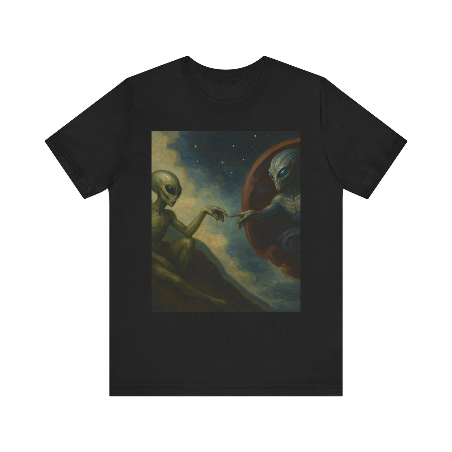 Alien Creation Tee — Cosmic Michelangelo Graphic T-Shirt