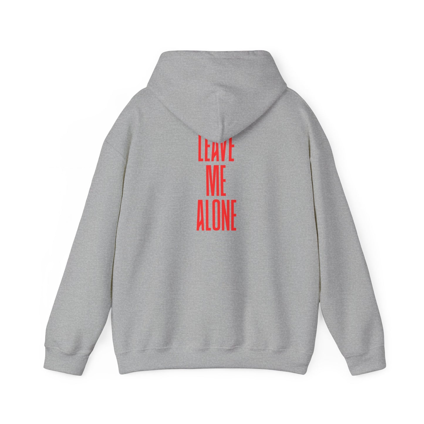 Leave Me Alone Hoodie — Minimal Pink Text Graphic Hooded Sweatshirt
