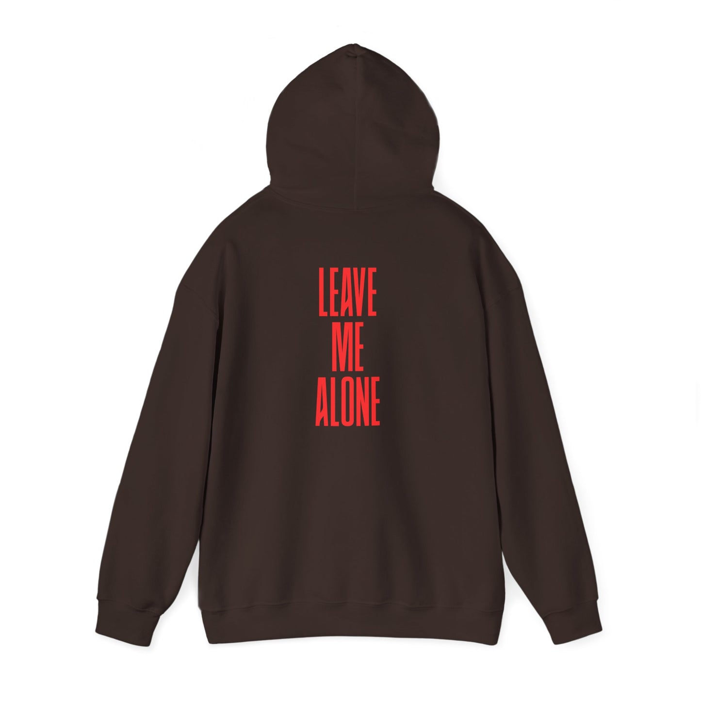 Leave Me Alone Hoodie — Minimal Pink Text Graphic Hooded Sweatshirt