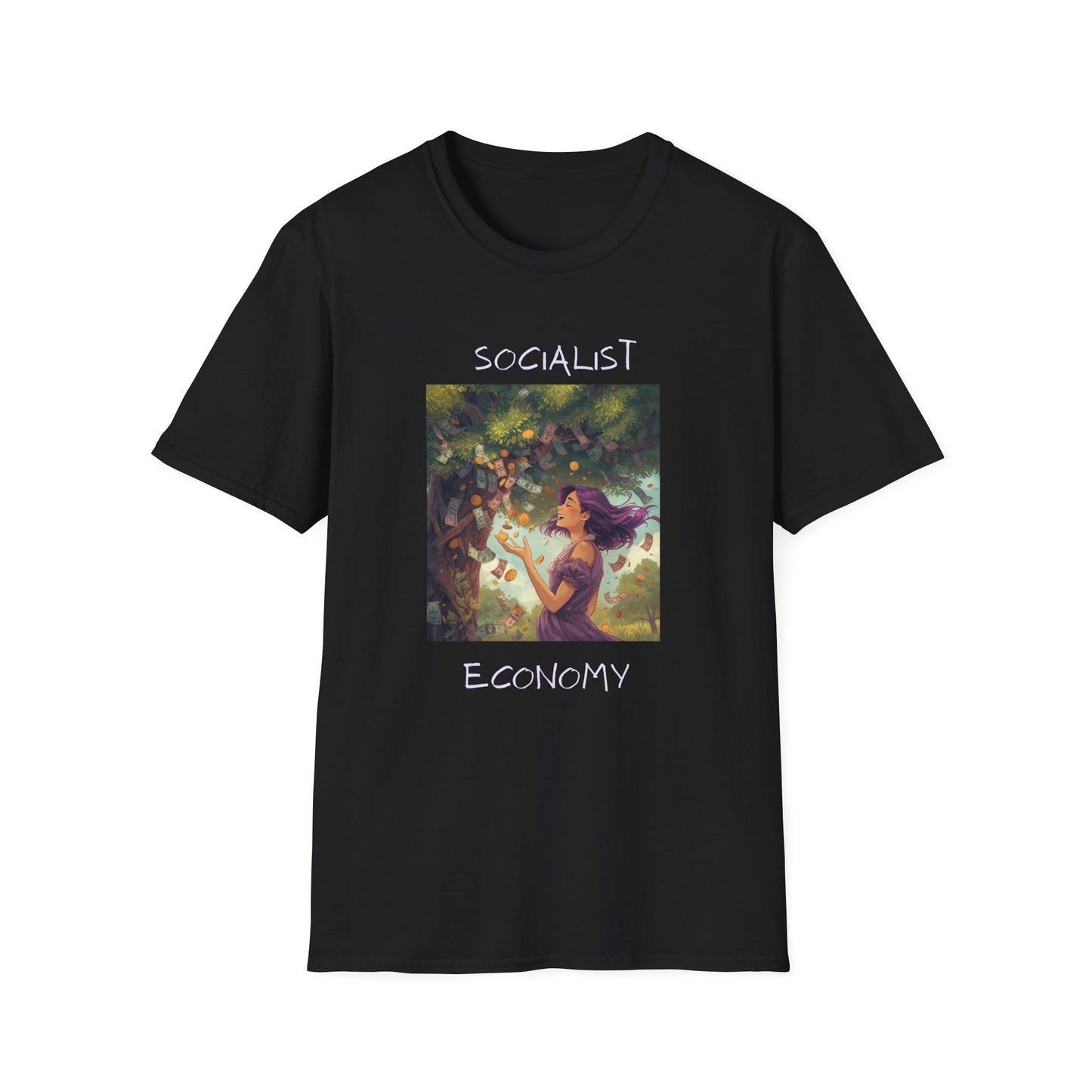 Socialist Economy T‑Shirt — Feminine Nature Illustration Political Tee
