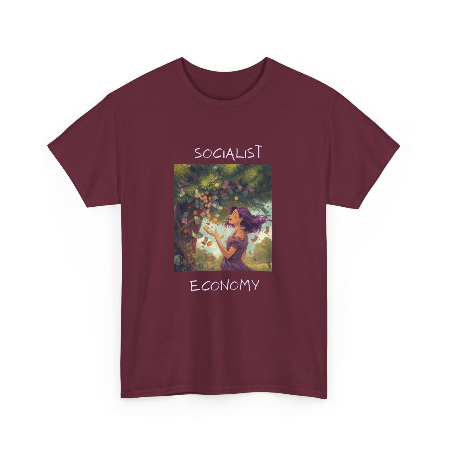 Socialist Economy Graphic Tee — Retro Fairy Illustration Political T‑Shirt