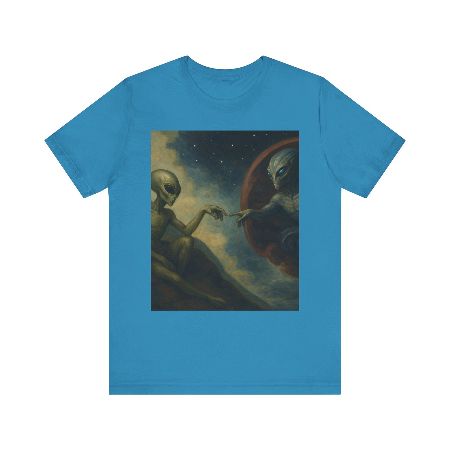 Alien Creation Tee — Cosmic Michelangelo Graphic T-Shirt
