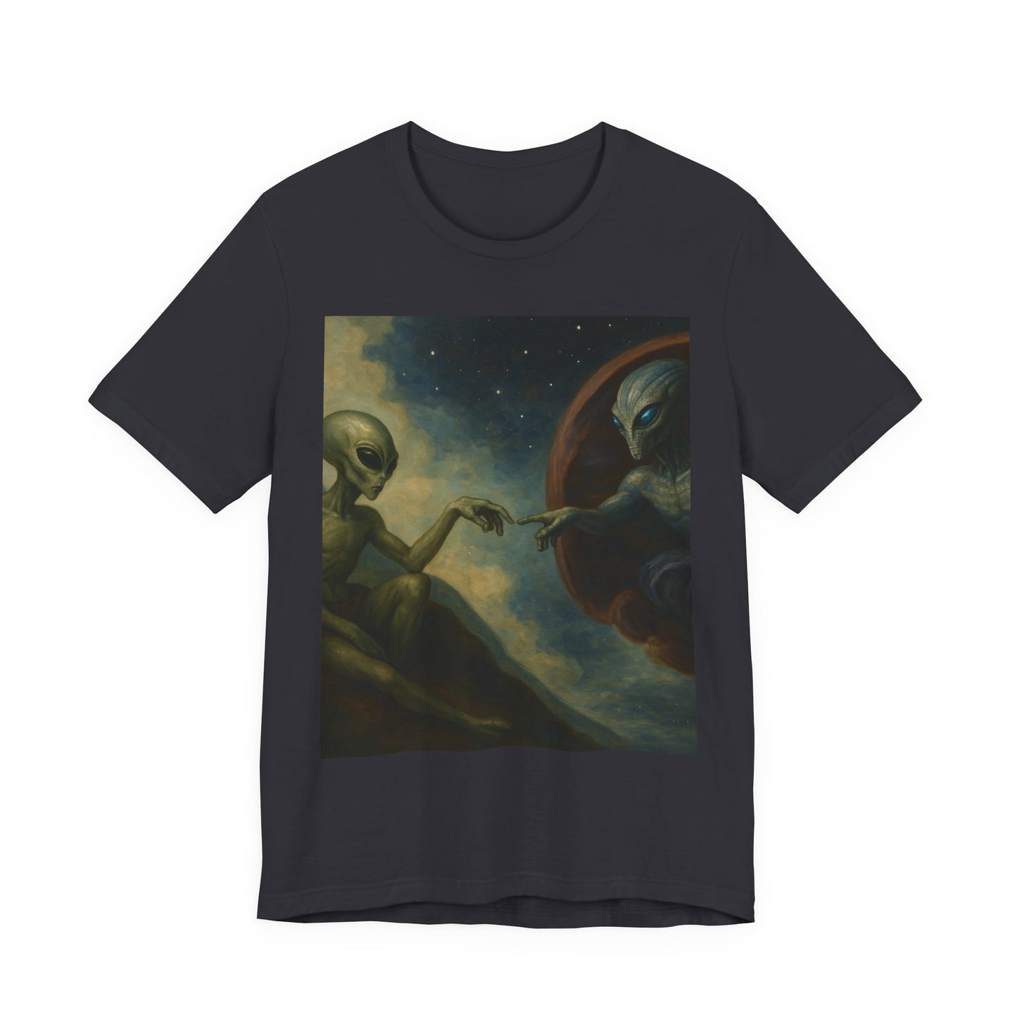 Alien Creation Tee — Cosmic Michelangelo Graphic T-Shirt