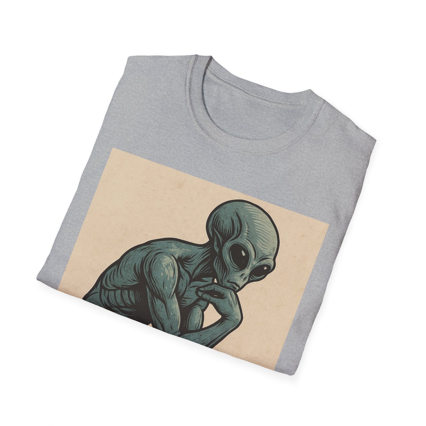 Alien Thinker T-Shirt — Retro Art Sci‑Fi Graphic Tee