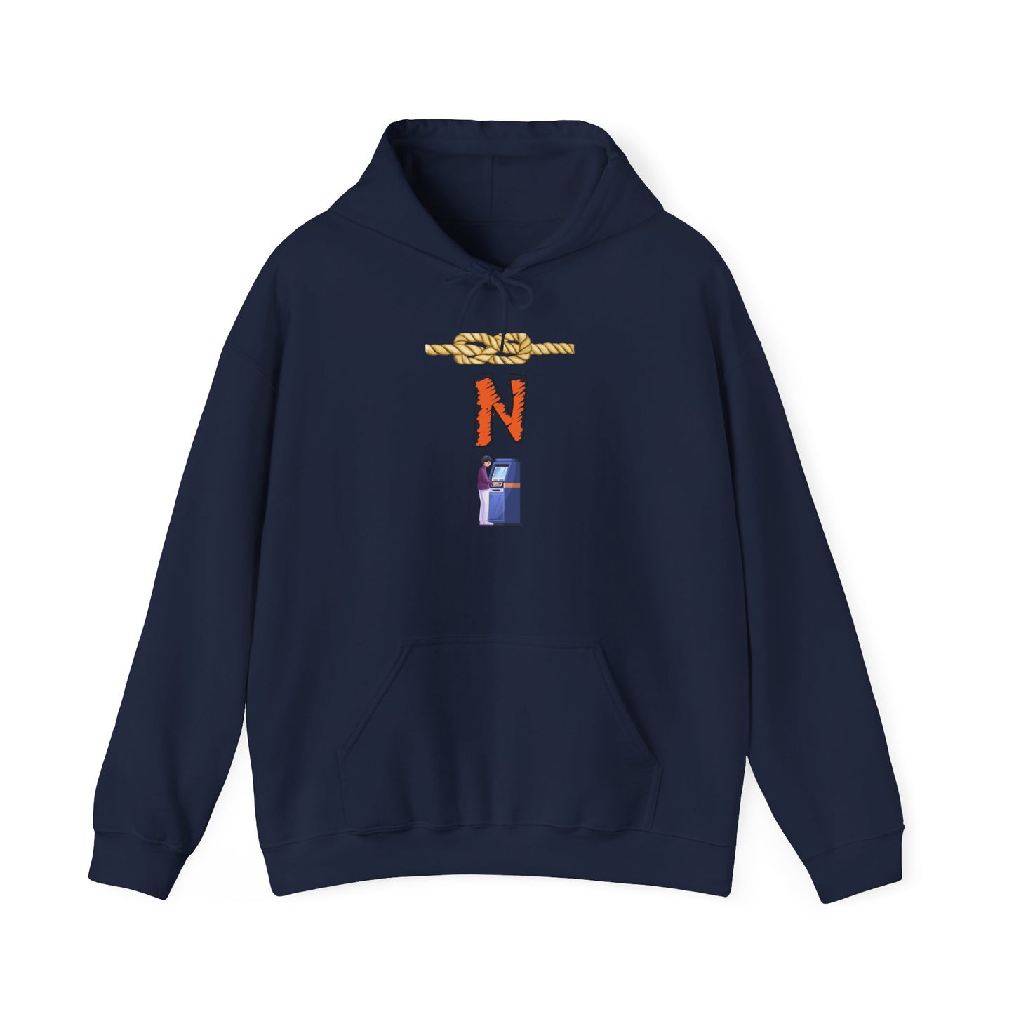 N-Initial Graphic Hoodie – Vintage Letter Patch Streetwear Sweatshirt