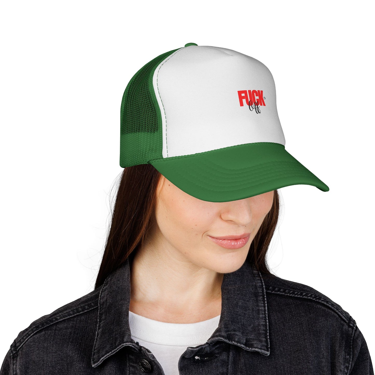 Trucker Cap — Distressed Red 'F***' Logo Mesh Hat