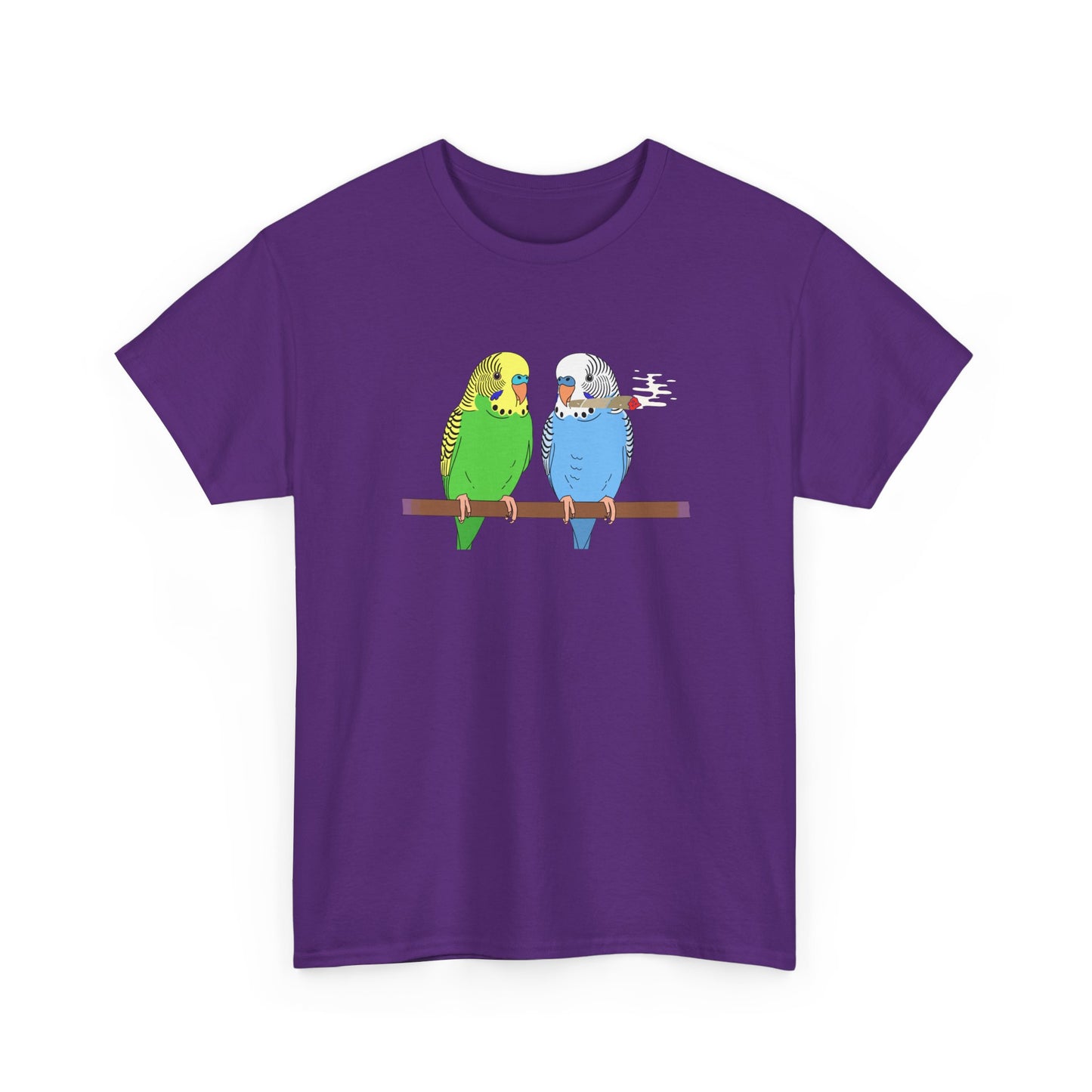 2 Birds 1 Stoned T-Shirt — Cute Parakeet Pair Graphic Tee