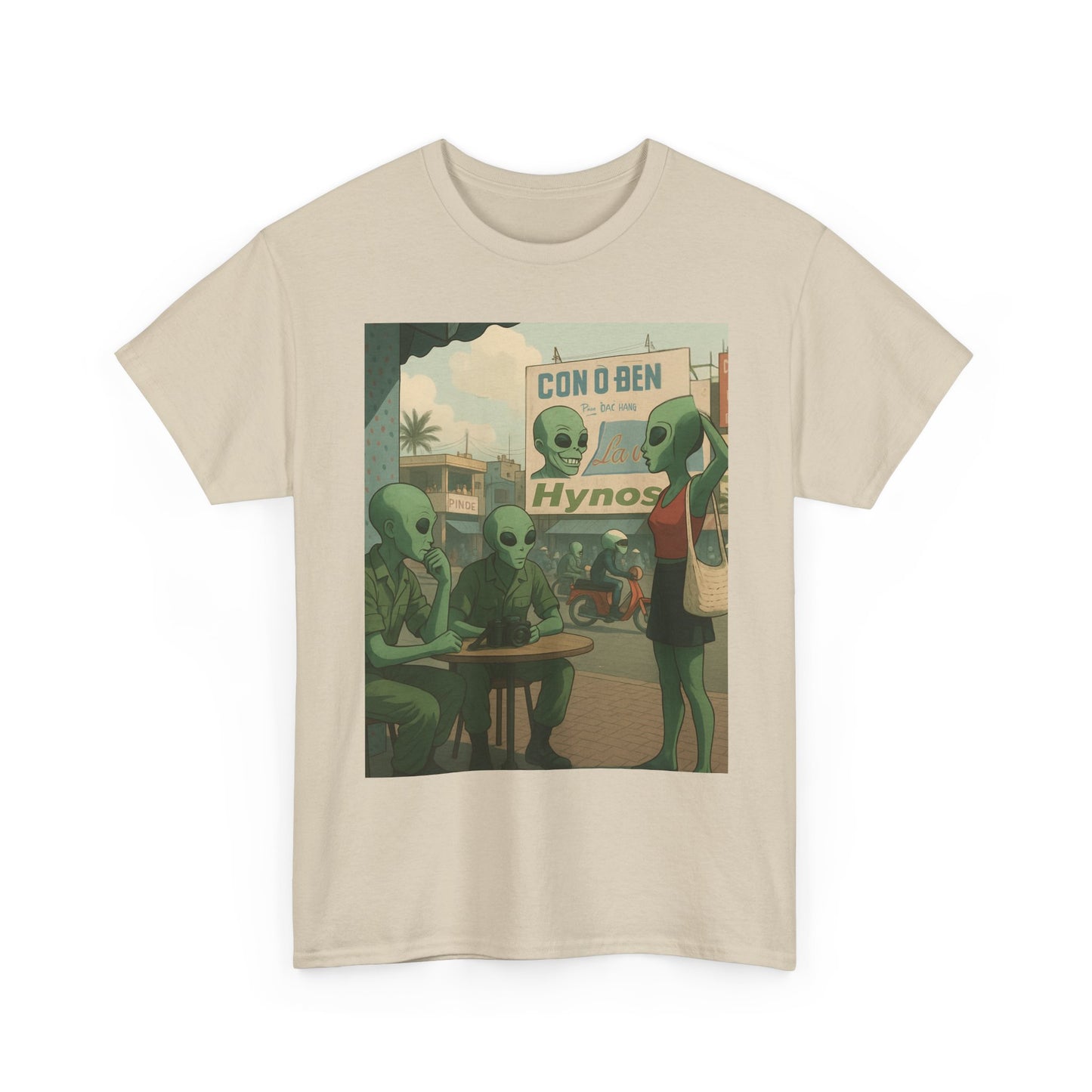 Alien FMJ Graphic Tee — "Con & Ben Hypnos" Retro Sci‑Fi T-Shirt