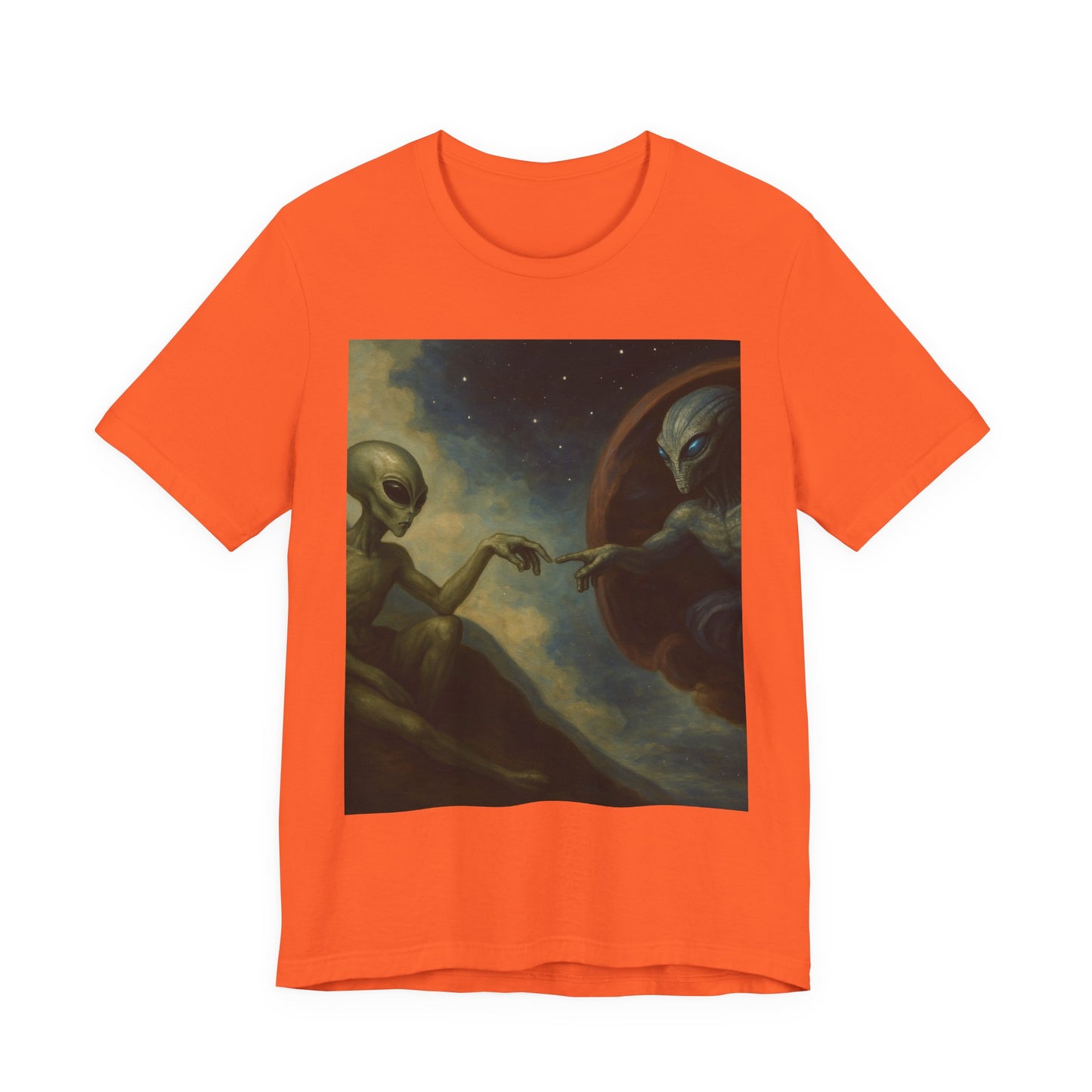 Alien Creation Tee — Cosmic Michelangelo Graphic T-Shirt