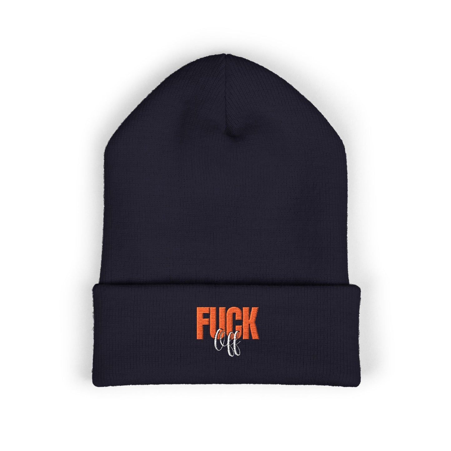 Embroidered 'Fury' Cuffed Beanie – Bold Yellow Knit Hat