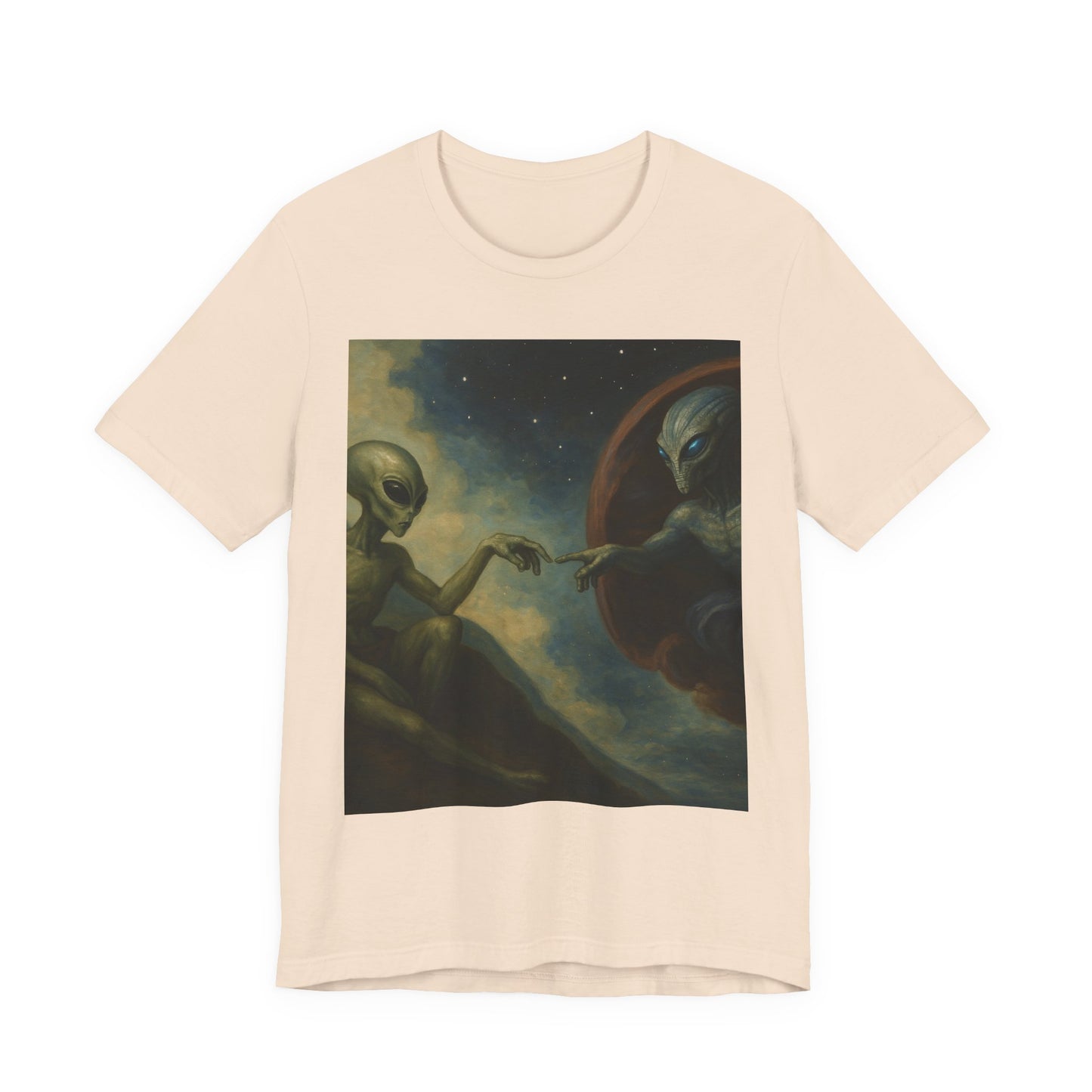 Alien Creation Tee — Cosmic Michelangelo Graphic T-Shirt