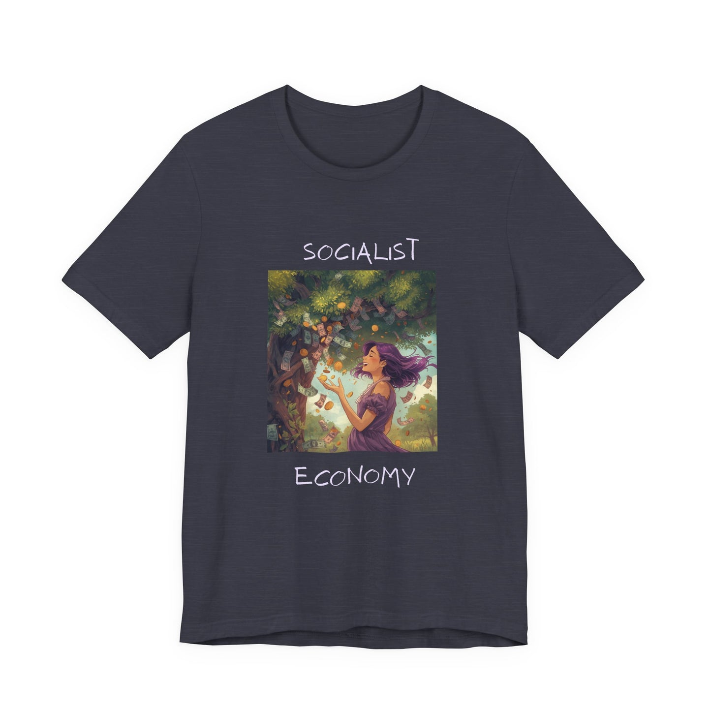 Socialist Economy Graphic Tee — Whimsical Nature Illustration T-Shirt