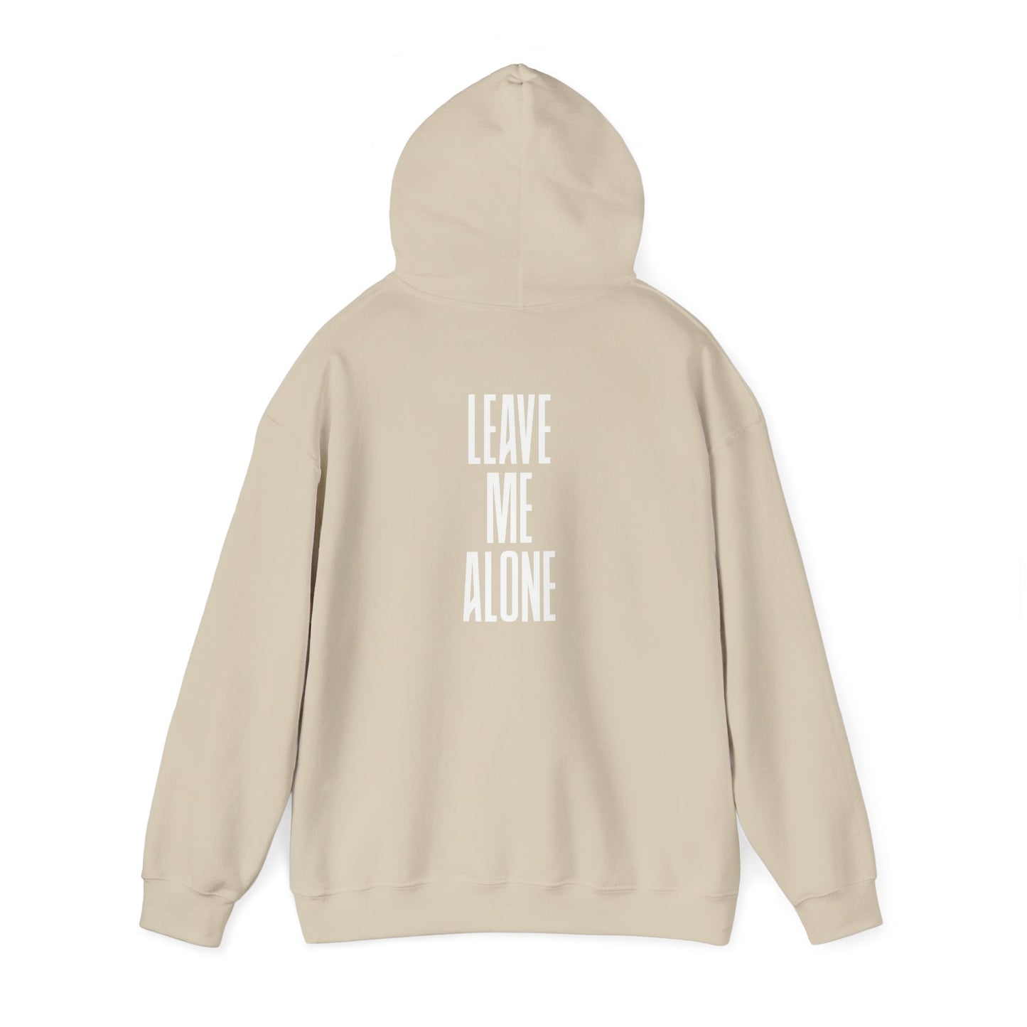 Hoodie - 'Leave Me Alone' Minimalist Black Graphic Hoodie