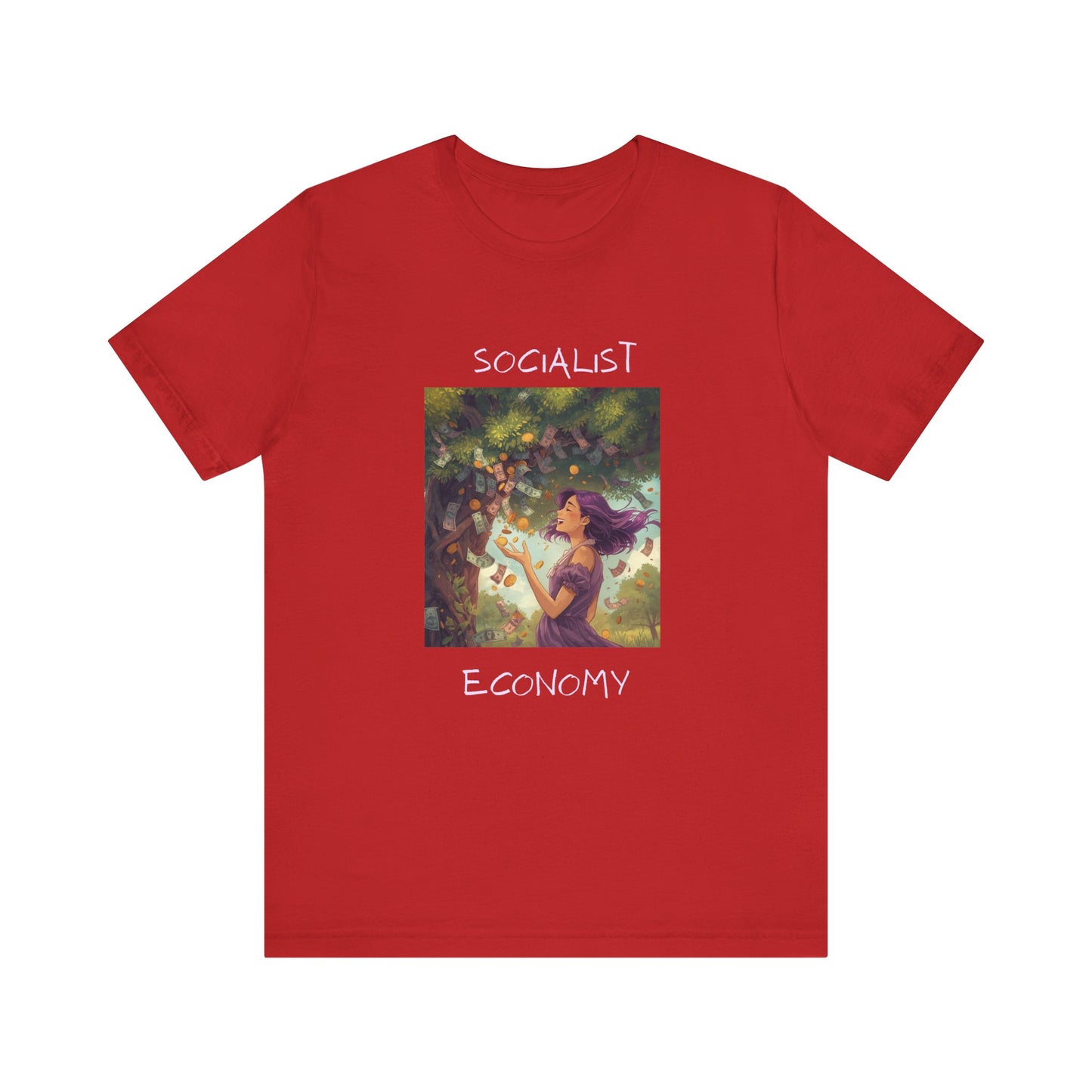 Socialist Economy Graphic Tee — Whimsical Nature Illustration T-Shirt