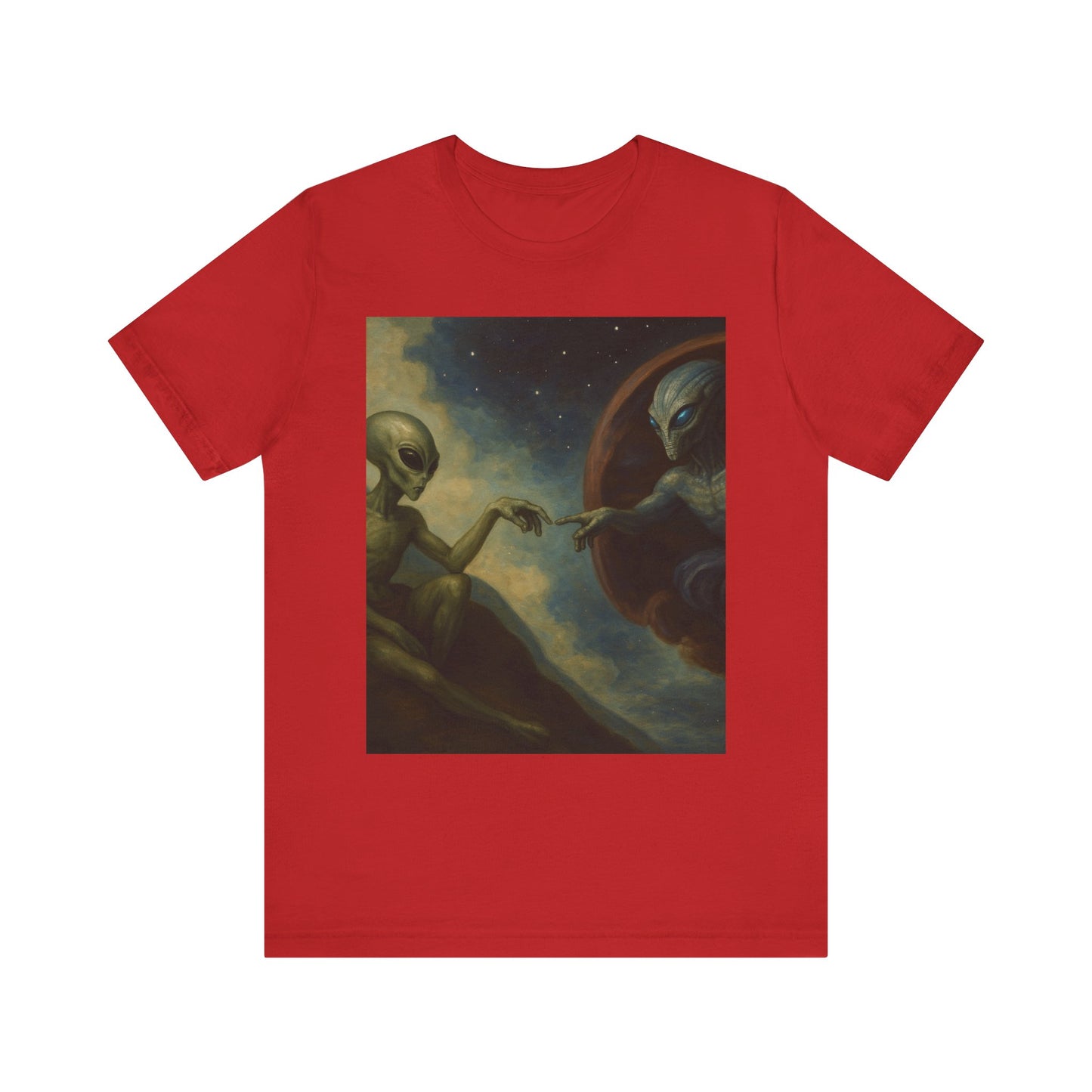 Alien Creation Tee — Cosmic Michelangelo Graphic T-Shirt