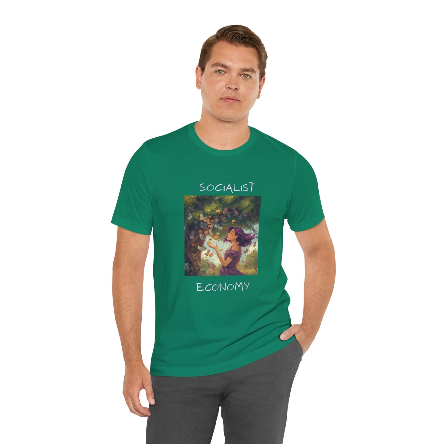 Socialist Economy Graphic Tee — Whimsical Nature Illustration T-Shirt