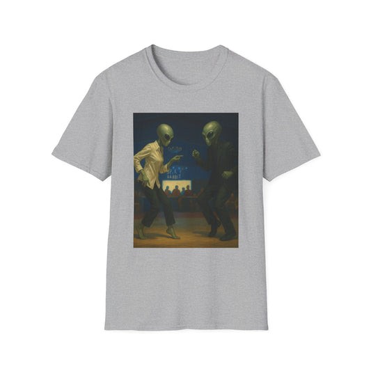 Alien Pulp Fiction T-Shirt — Retro Extraterrestrial Illustration Tee