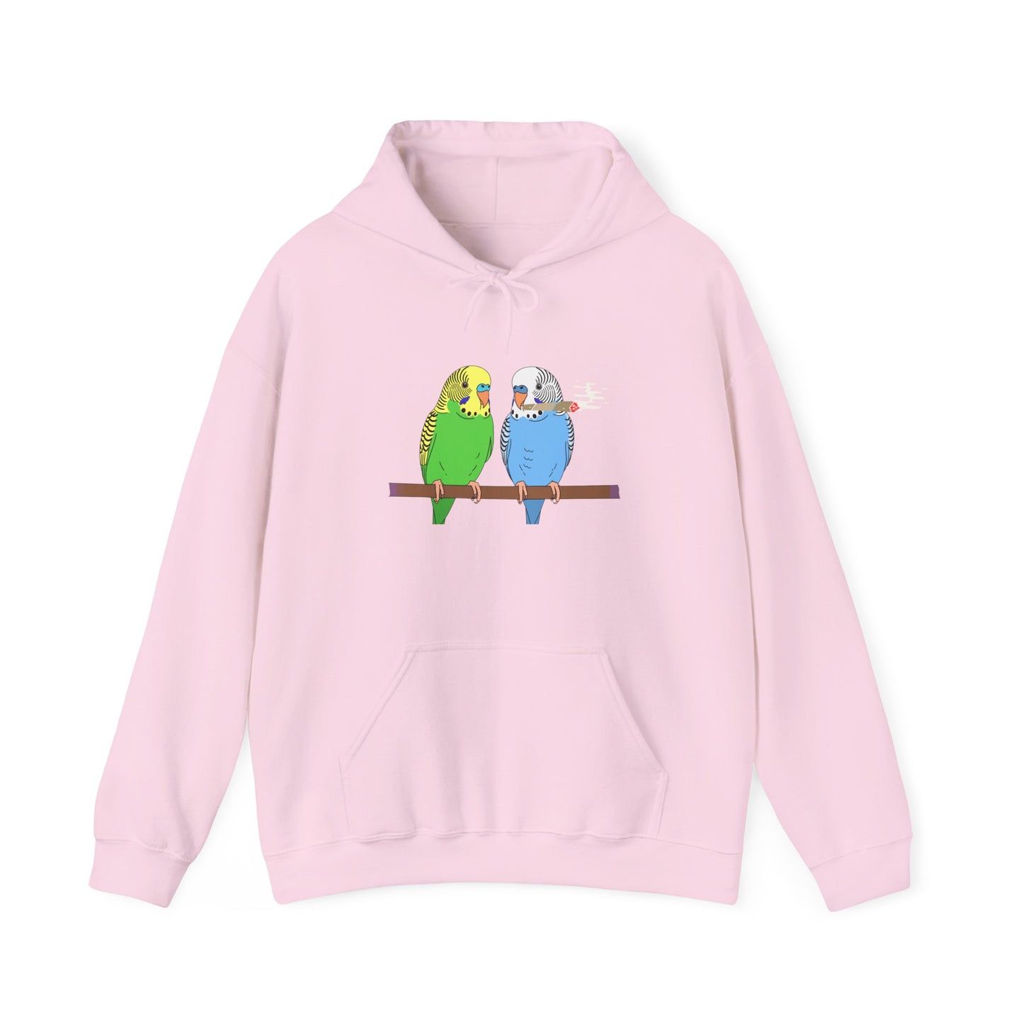 2 Birds 1 Stoned Hoodie – Cute Paired Budgerigar Bird Graphic Sweatshirt