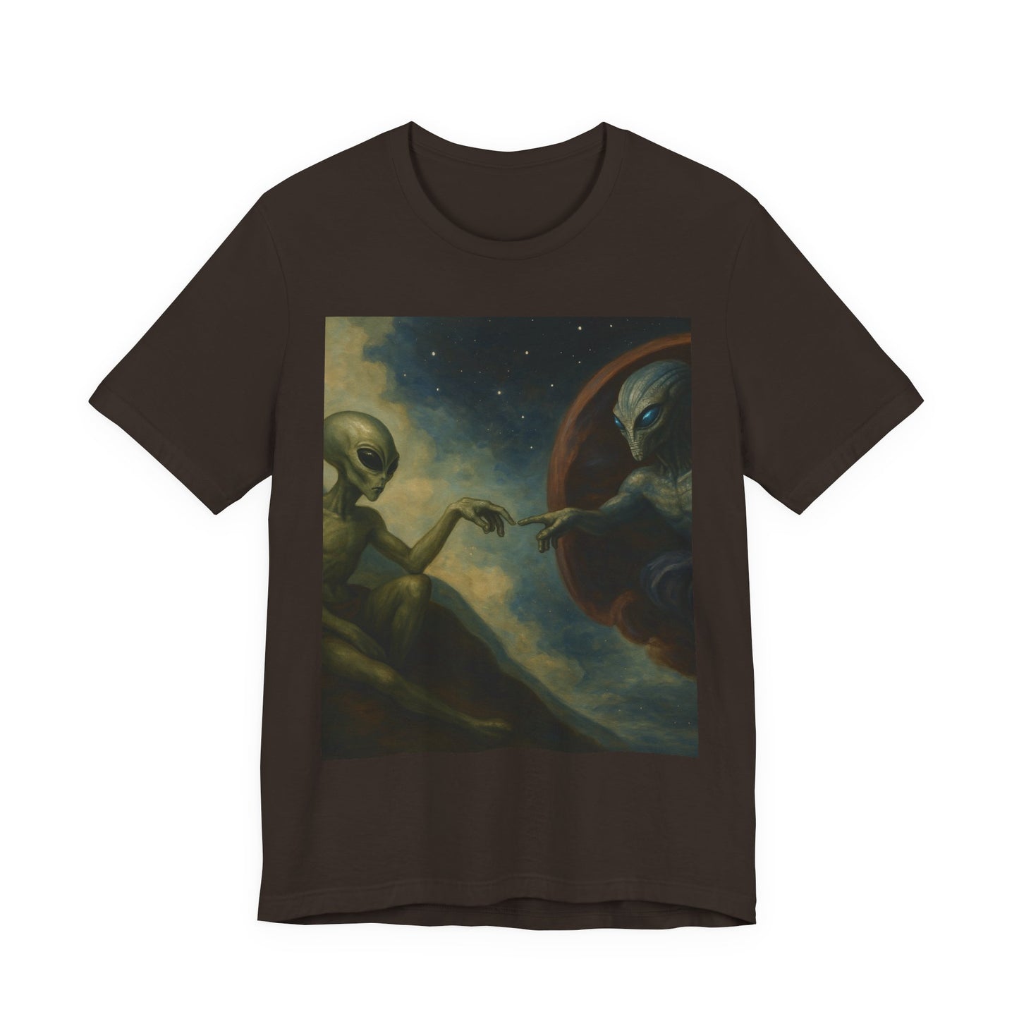 Alien Creation Tee — Cosmic Michelangelo Graphic T-Shirt
