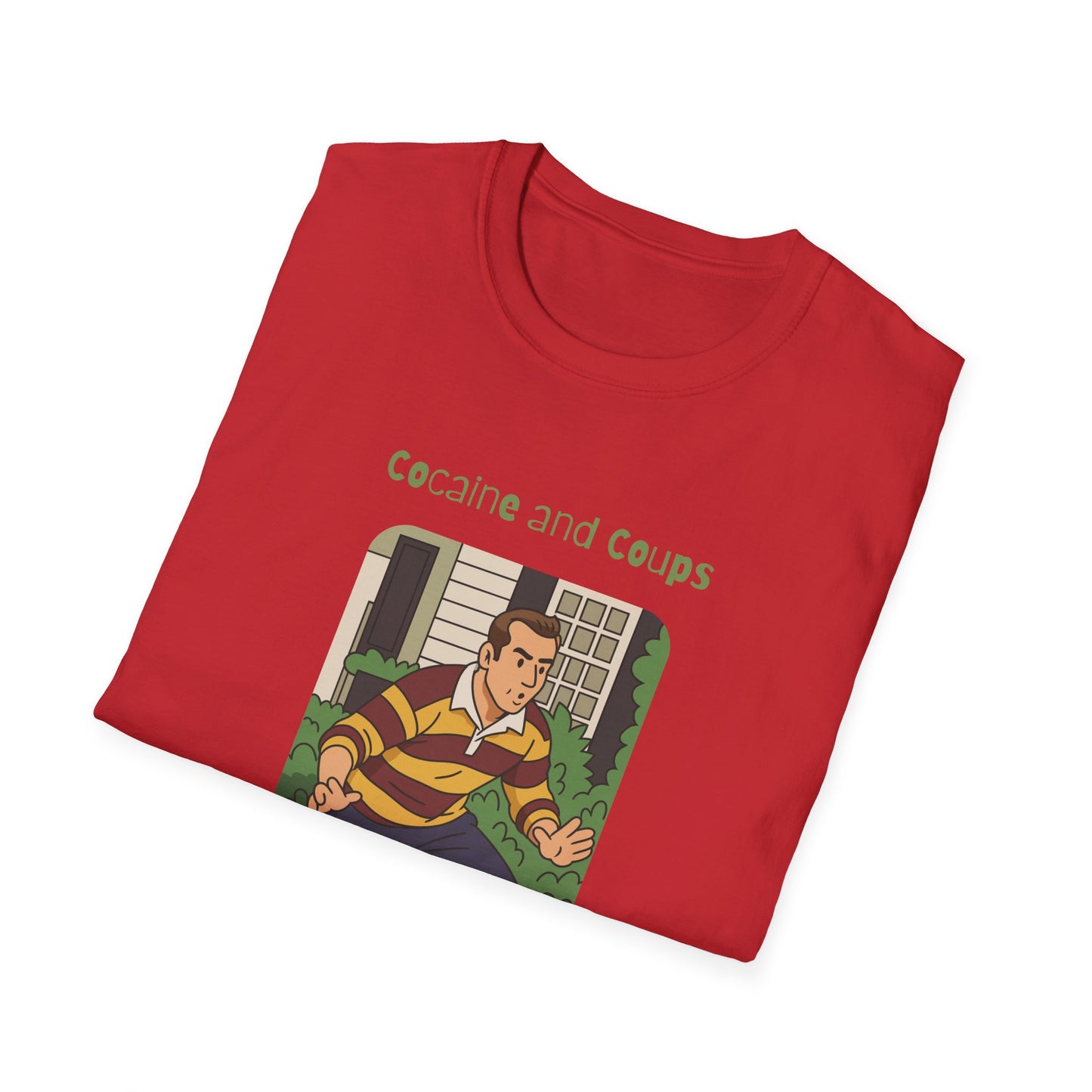 Rugby Player Illustration T-Shirt — 'Courage and Cupps' Vintage Sports Tee