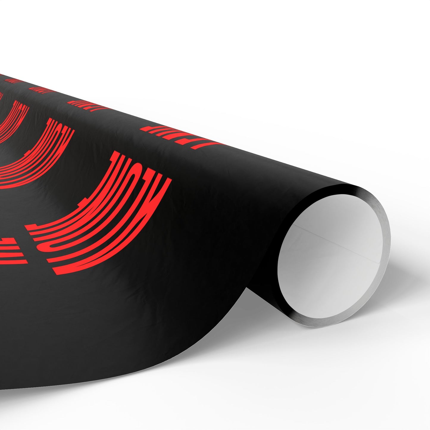 Wrapping Paper Roll — Black with Red Barcode Stripe Pattern, Modern Gift Wrap for Birthdays & Holidays