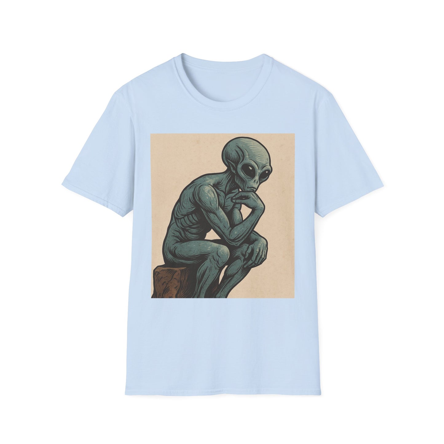Alien Thinker T-Shirt — Retro Art Sci‑Fi Graphic Tee