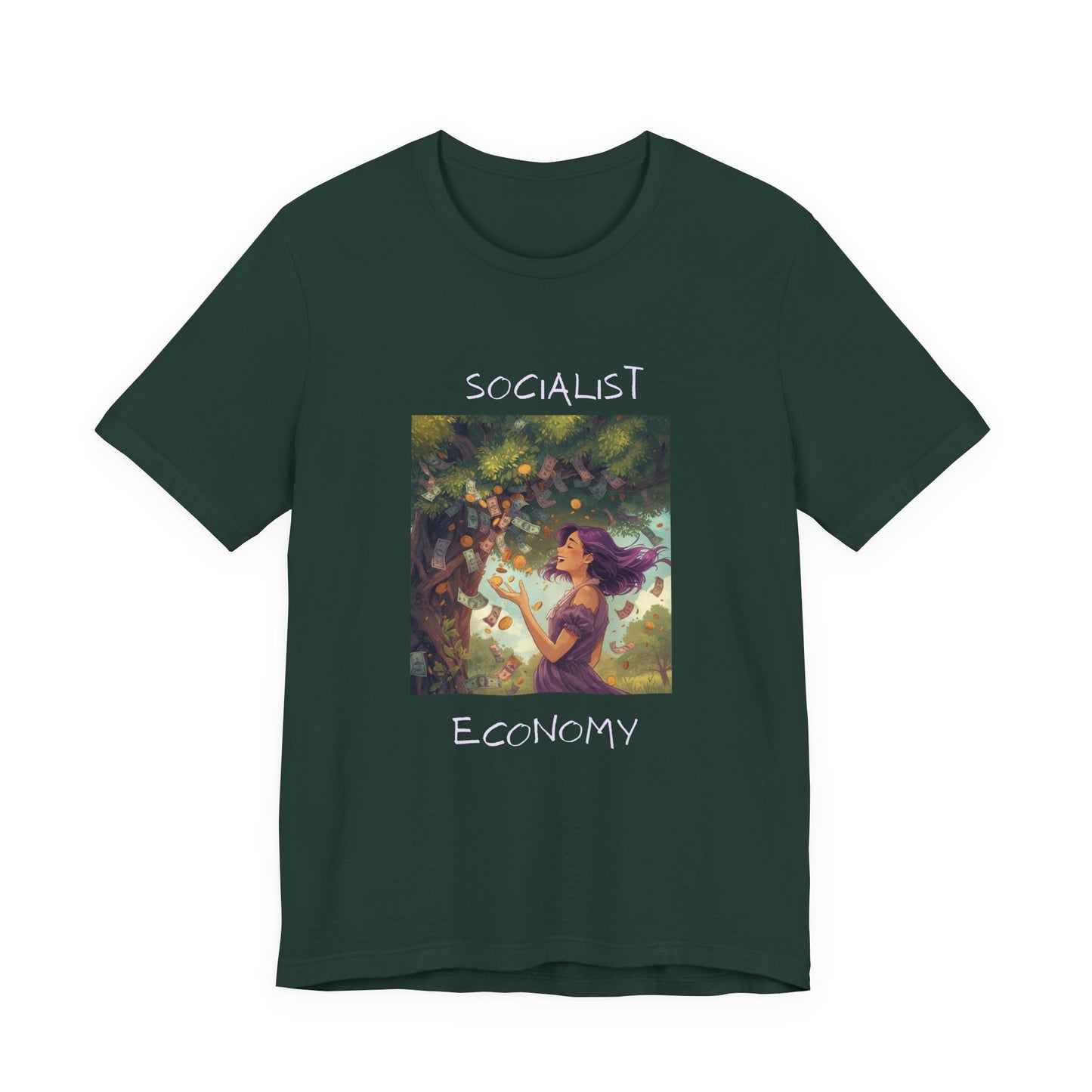 Socialist Economy Graphic Tee — Whimsical Nature Illustration T-Shirt