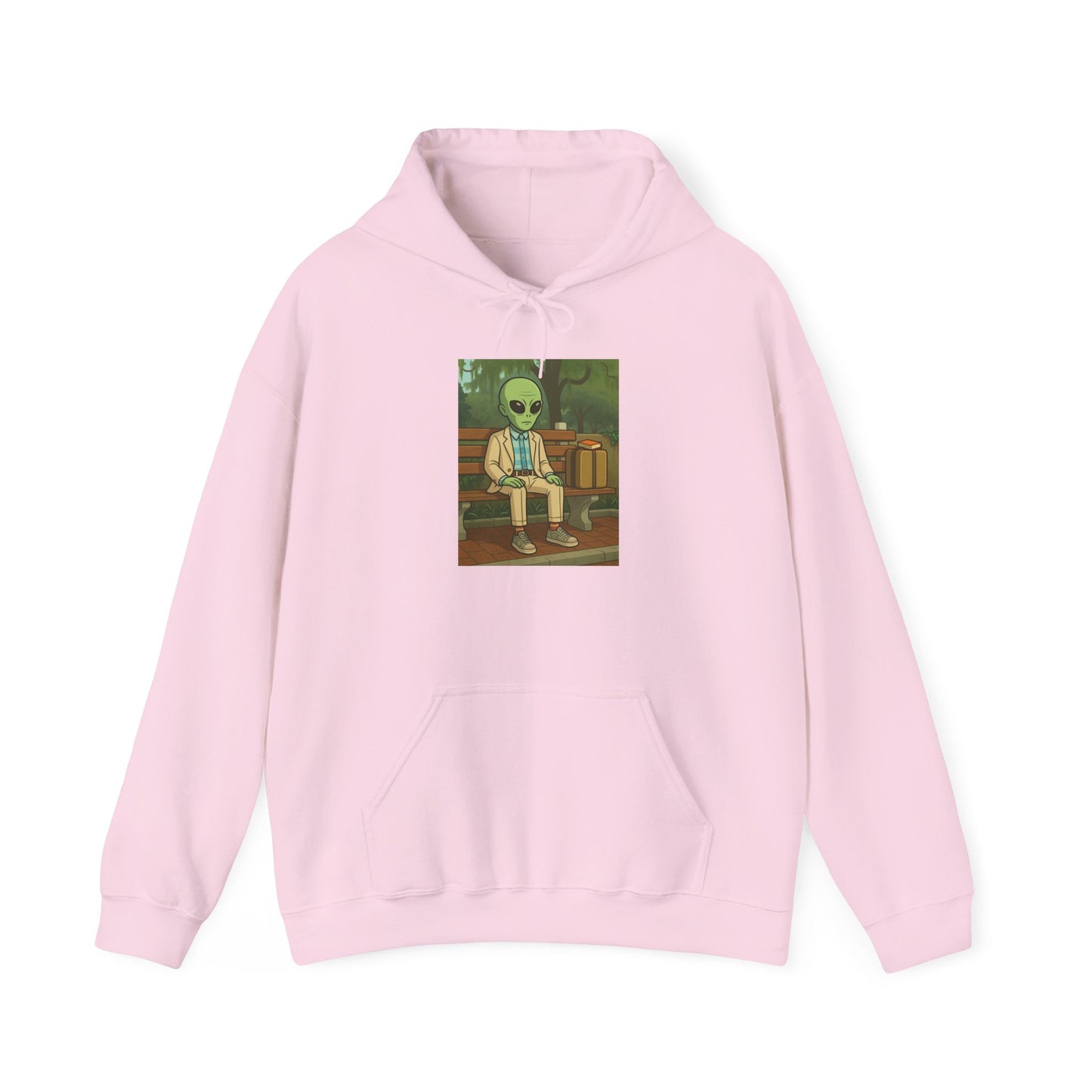 Gump Hoodie – Retro Green Alien Illustration Pullover