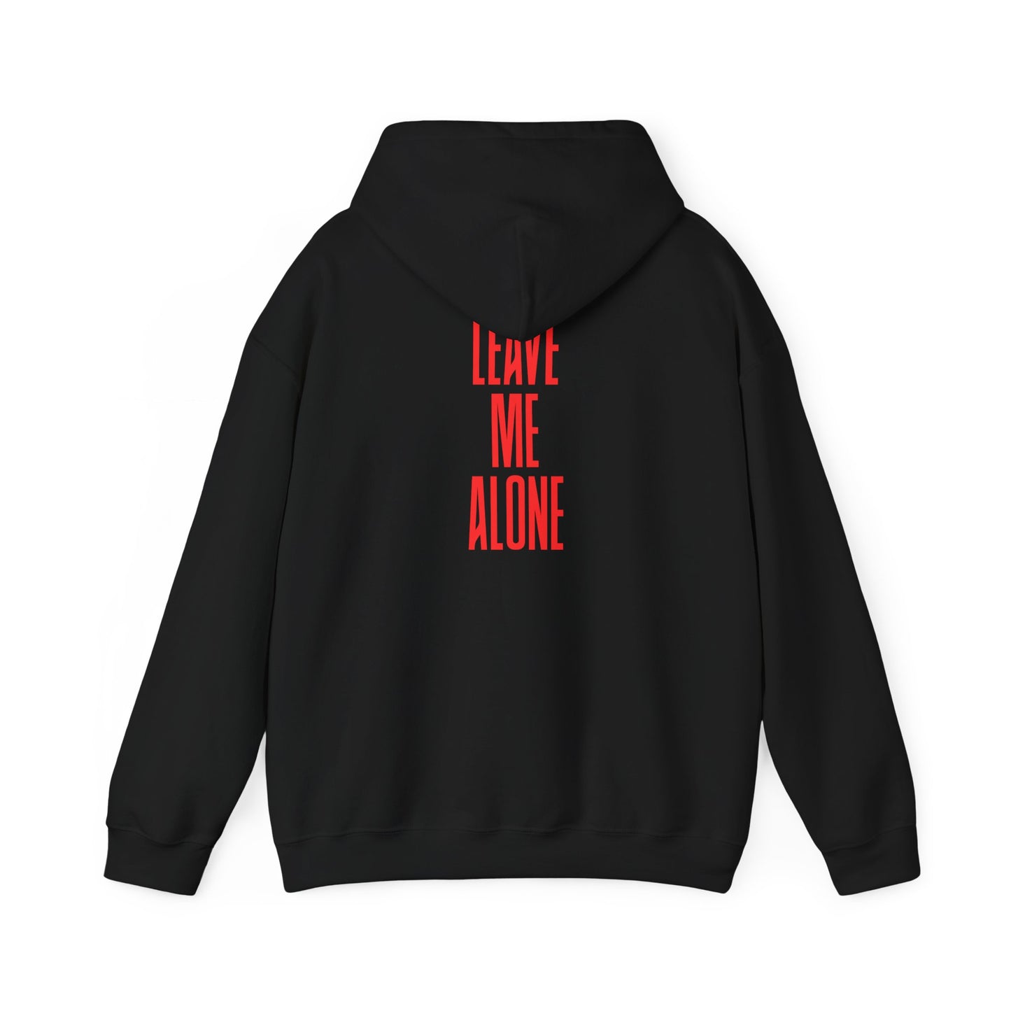 Leave Me Alone Hoodie — Minimal Pink Text Graphic Hooded Sweatshirt